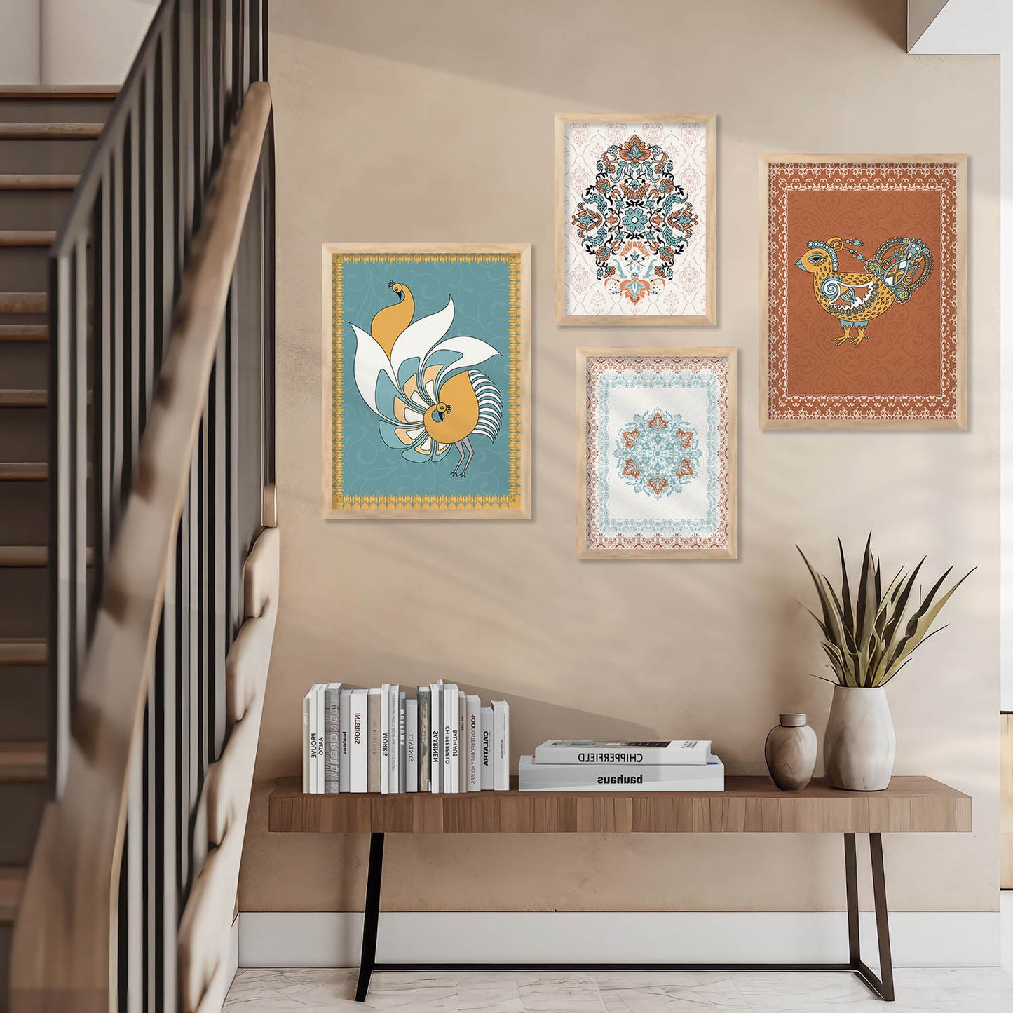 Gond Wall Art Poster With Frame For Home And Wall Decor