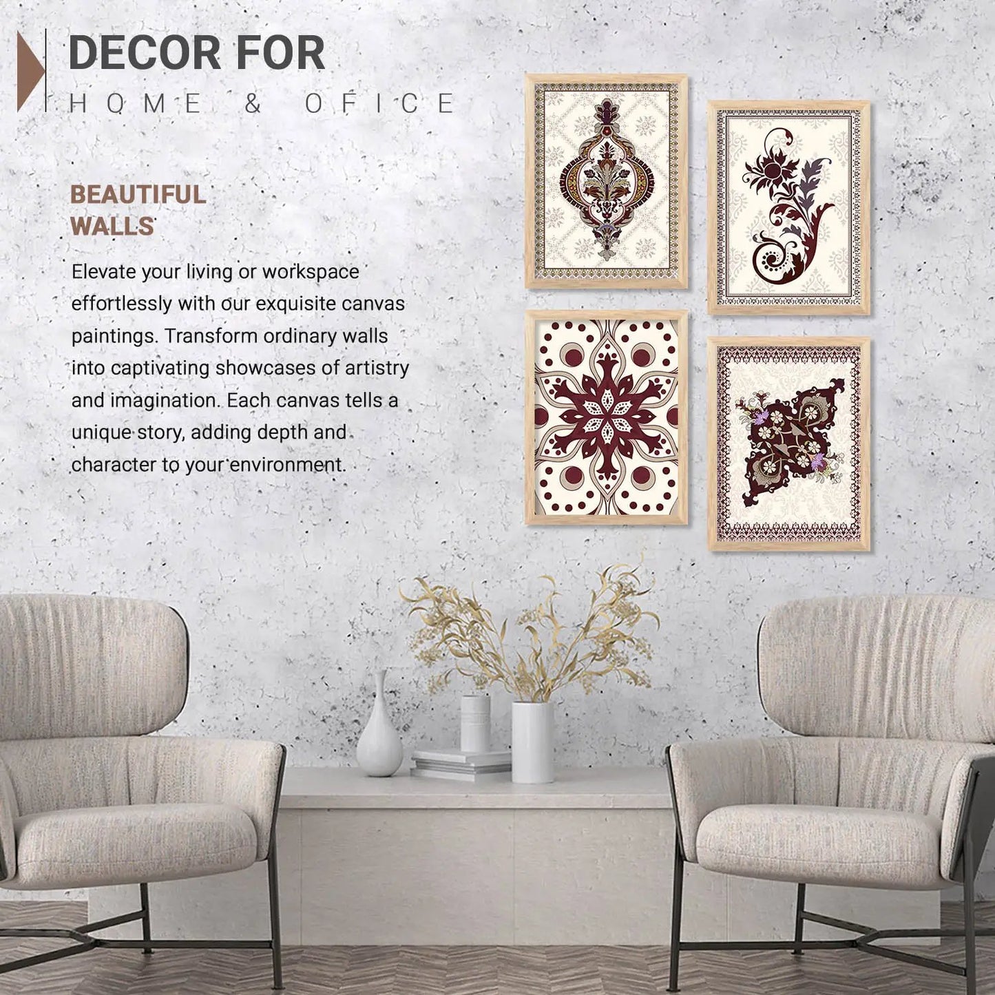 Traditional Wall Art Poster With Frame For Home And Wall Decor
