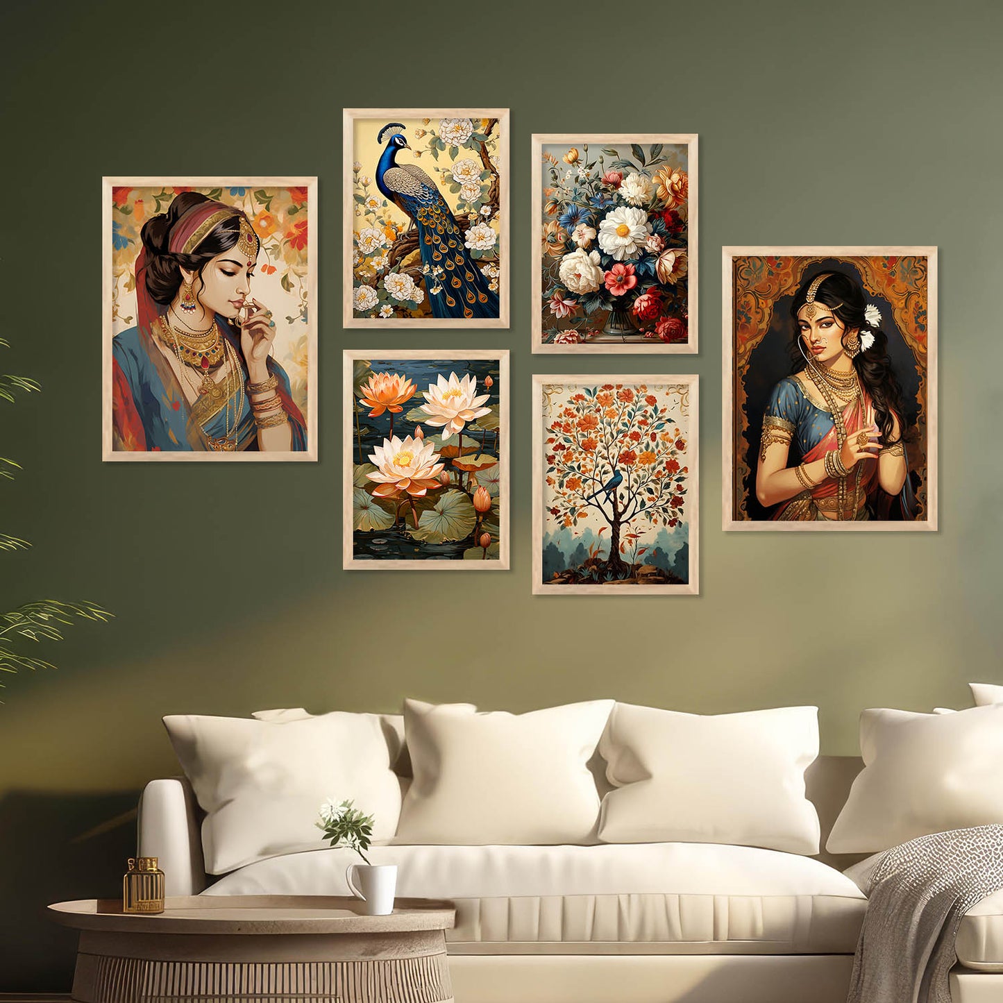 Madhubani Wall Art Poster With Frame For Home And Wall Decor