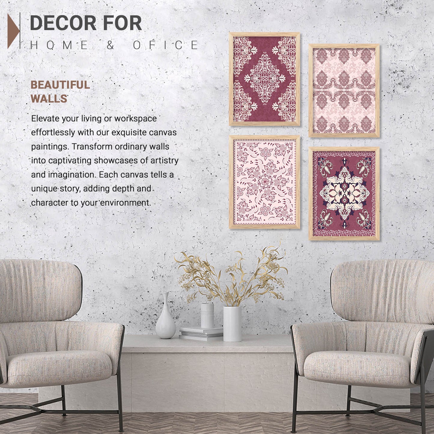 Traditional Wall Art Poster With Frame For Home And Wall Decor