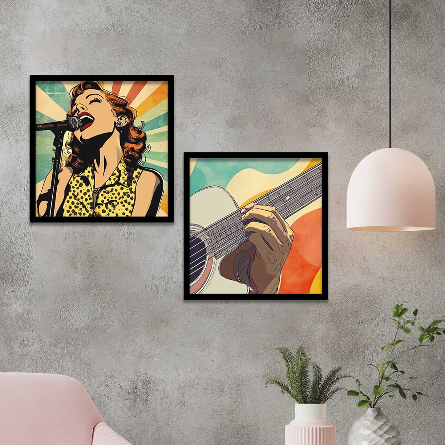 Music Wall Art Paintings with Frame for Wall Decor