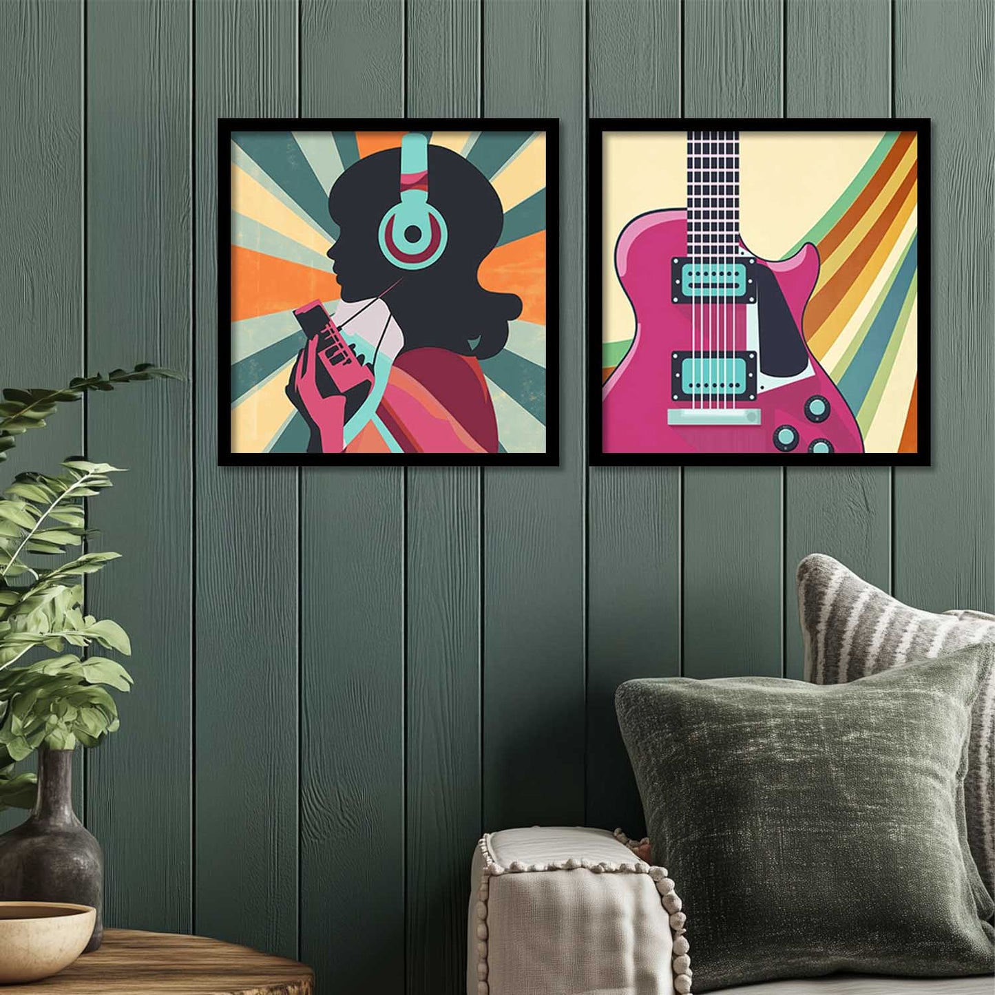 Music Wall Art Paintings with Frame for Wall Decor
