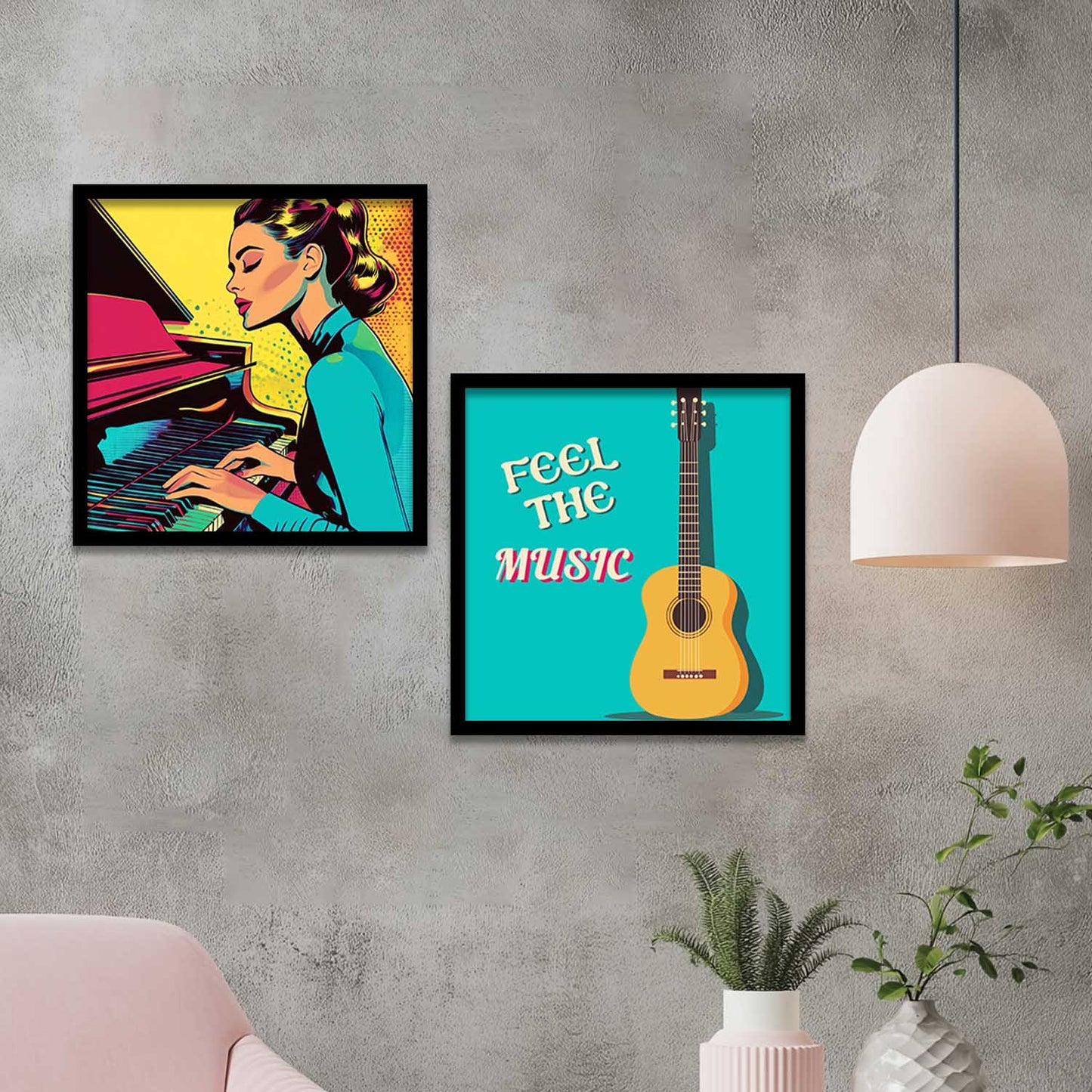 Music Wall Art Paintings with Frame for Wall Decor
