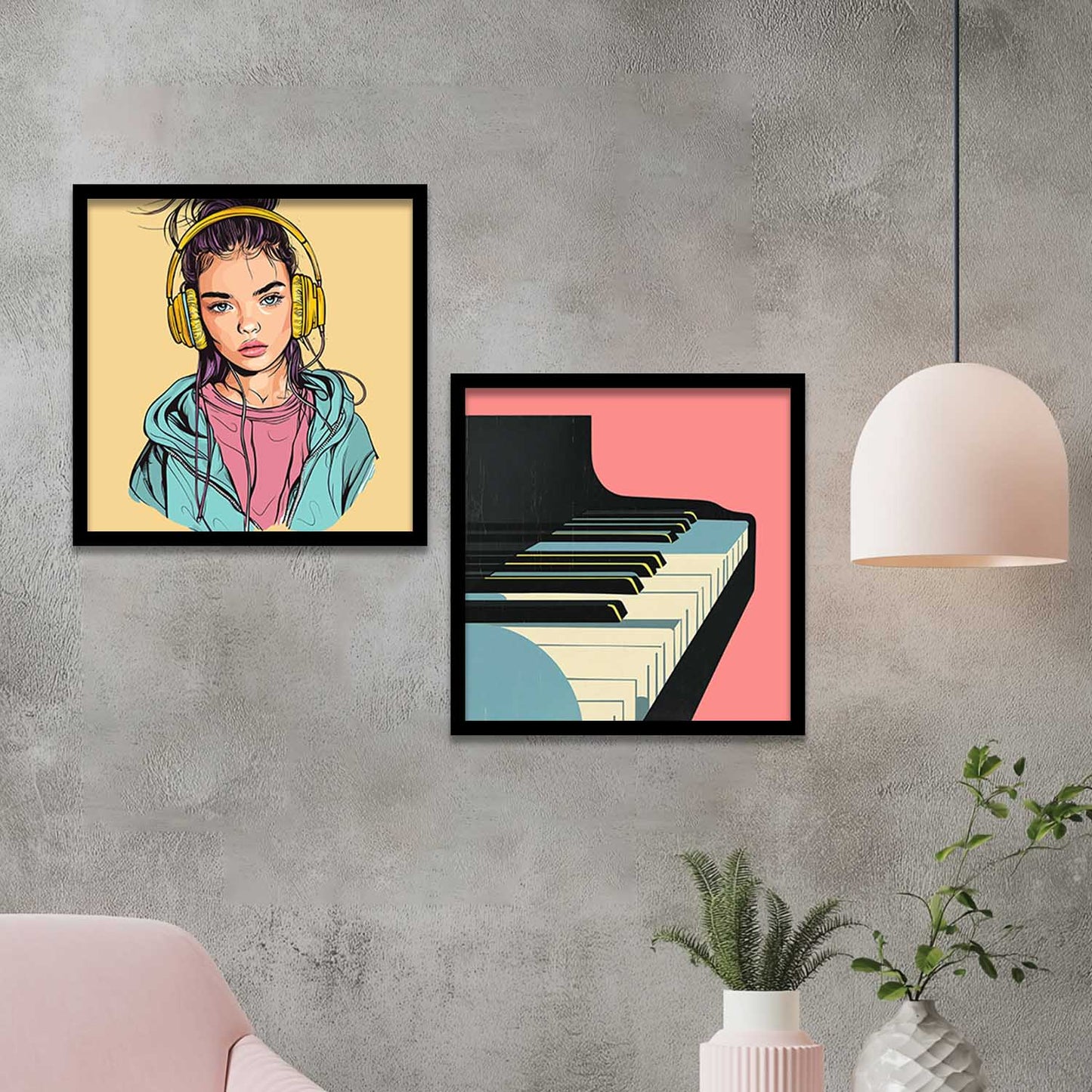Music Wall Art Paintings with Frame for Wall Decor
