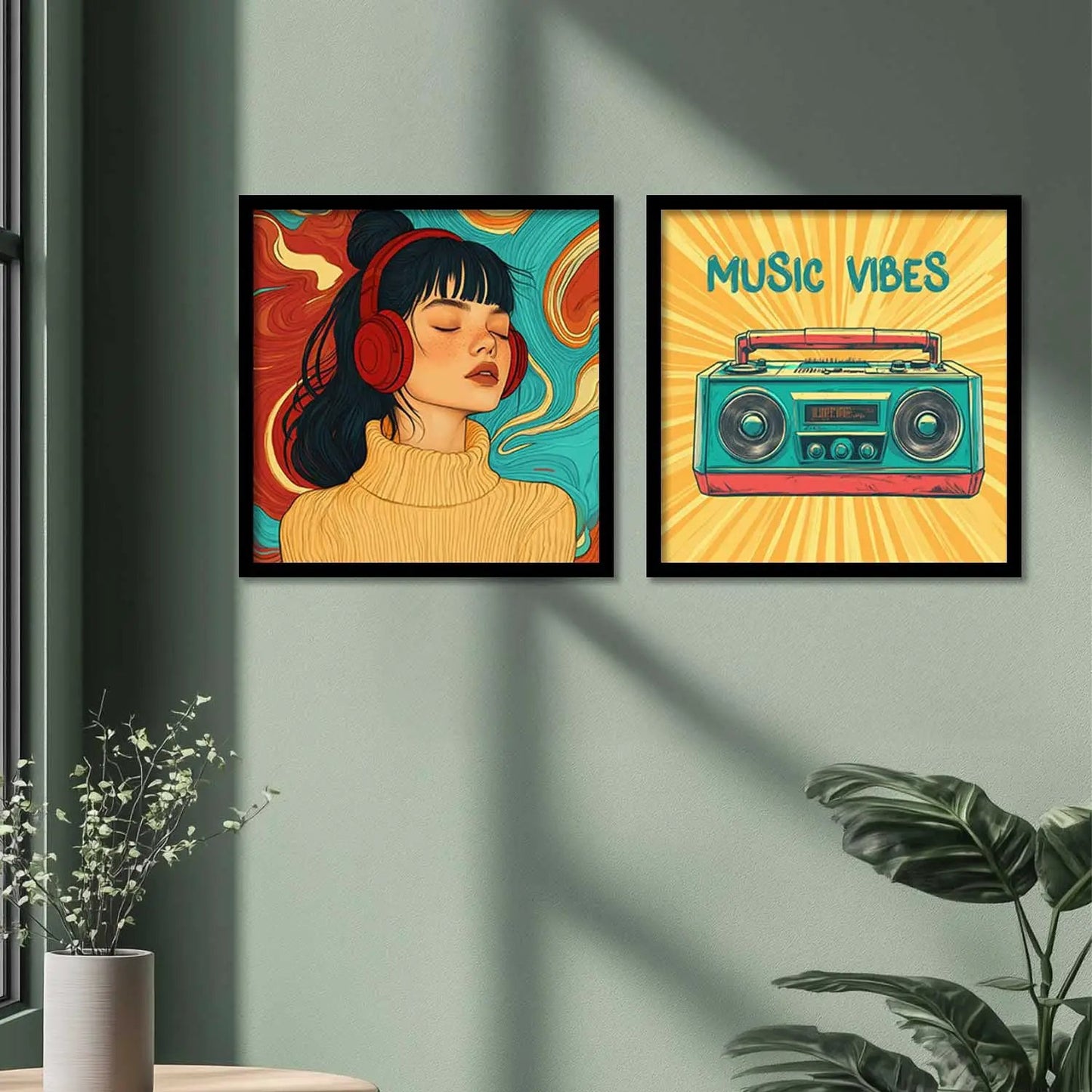 Music Wall Art Paintings with Frame for Wall Decor