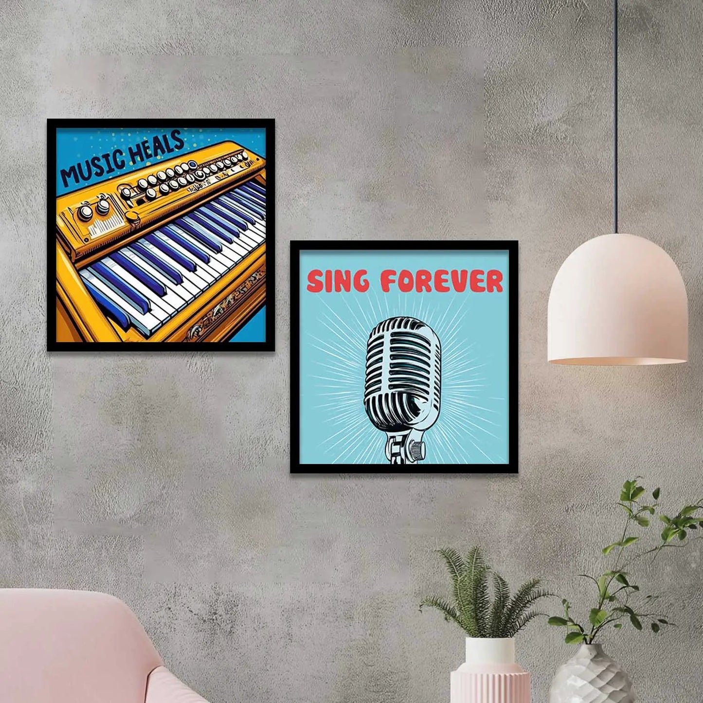 Music Wall Art Paintings with Frame for Wall Decor
