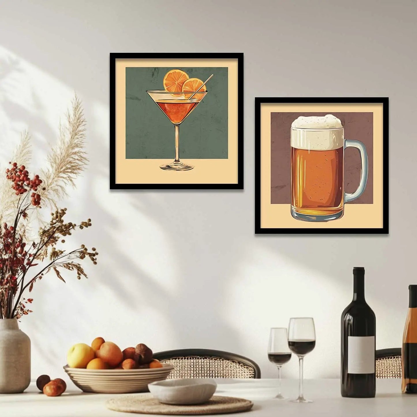 Restaurant Wall Art Paintings with Frame for Wall Decor