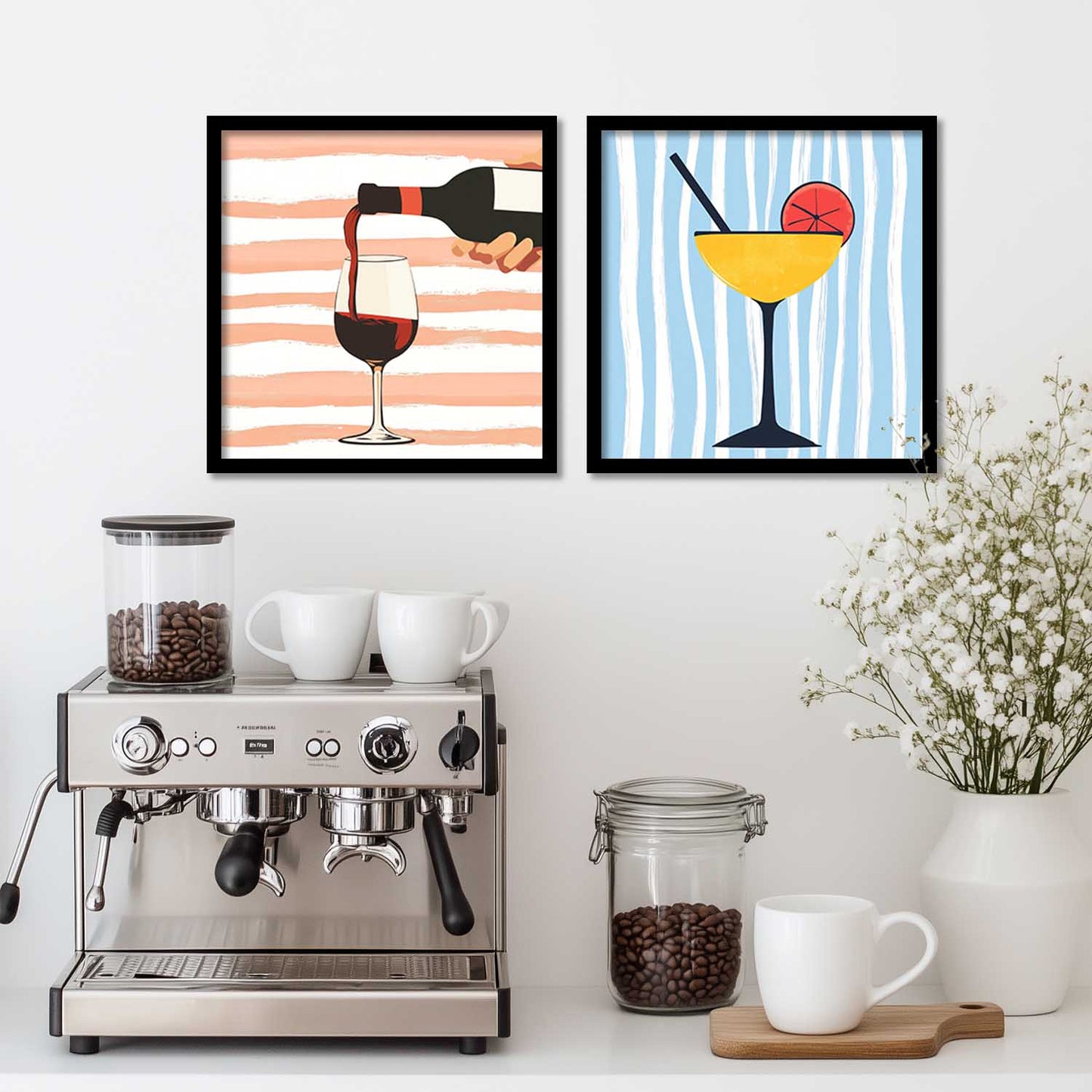 Restaurant Wall Art Paintings with Frame for Wall Decor