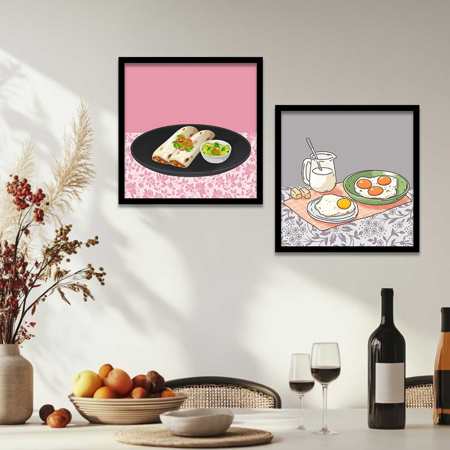 Restaurant Wall Art Paintings with Frame for Wall Decor