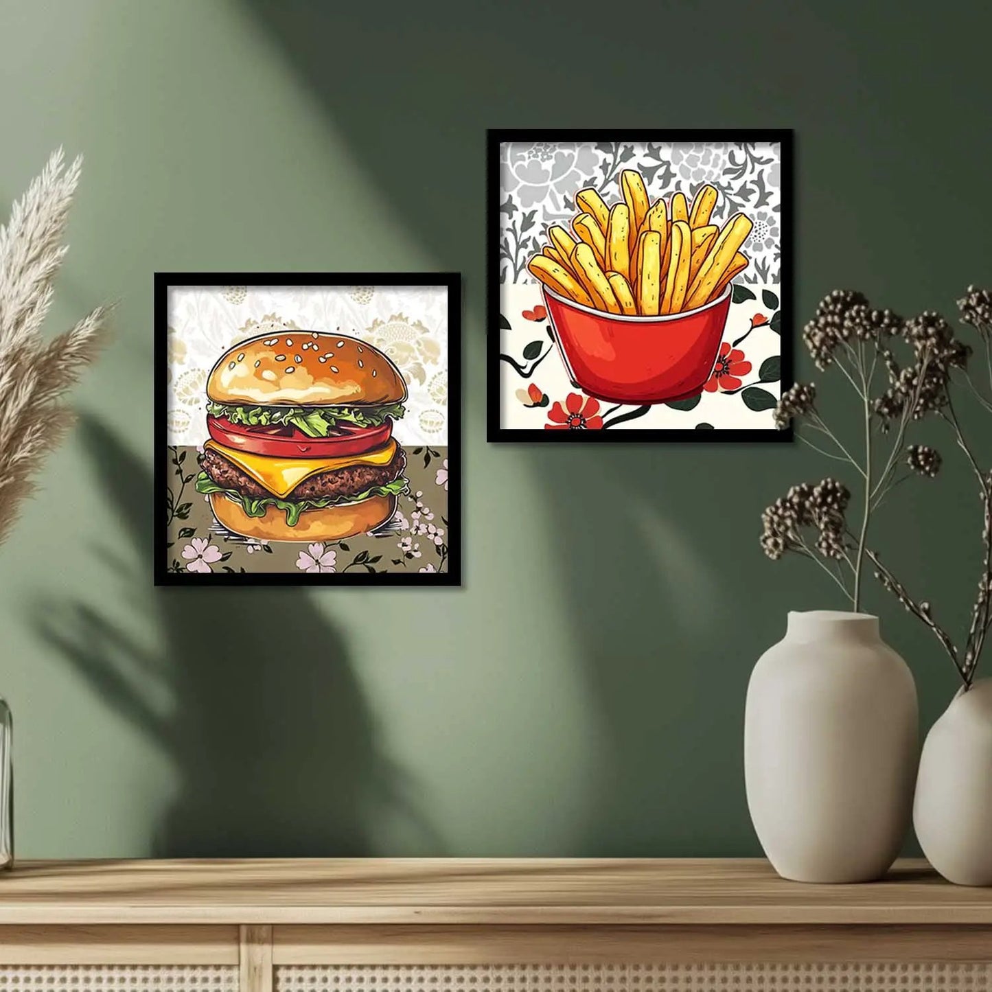 Restaurant Wall Art Paintings with Frame for Wall Decor