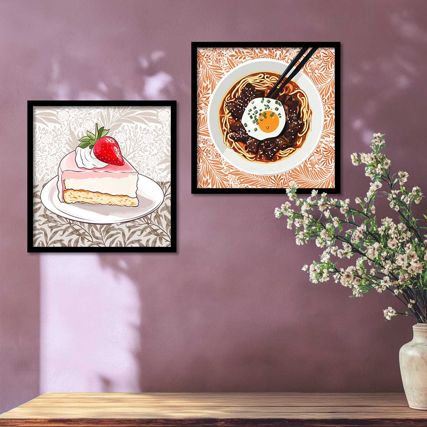 Restaurant Wall Art Paintings with Frame for Wall Decor
