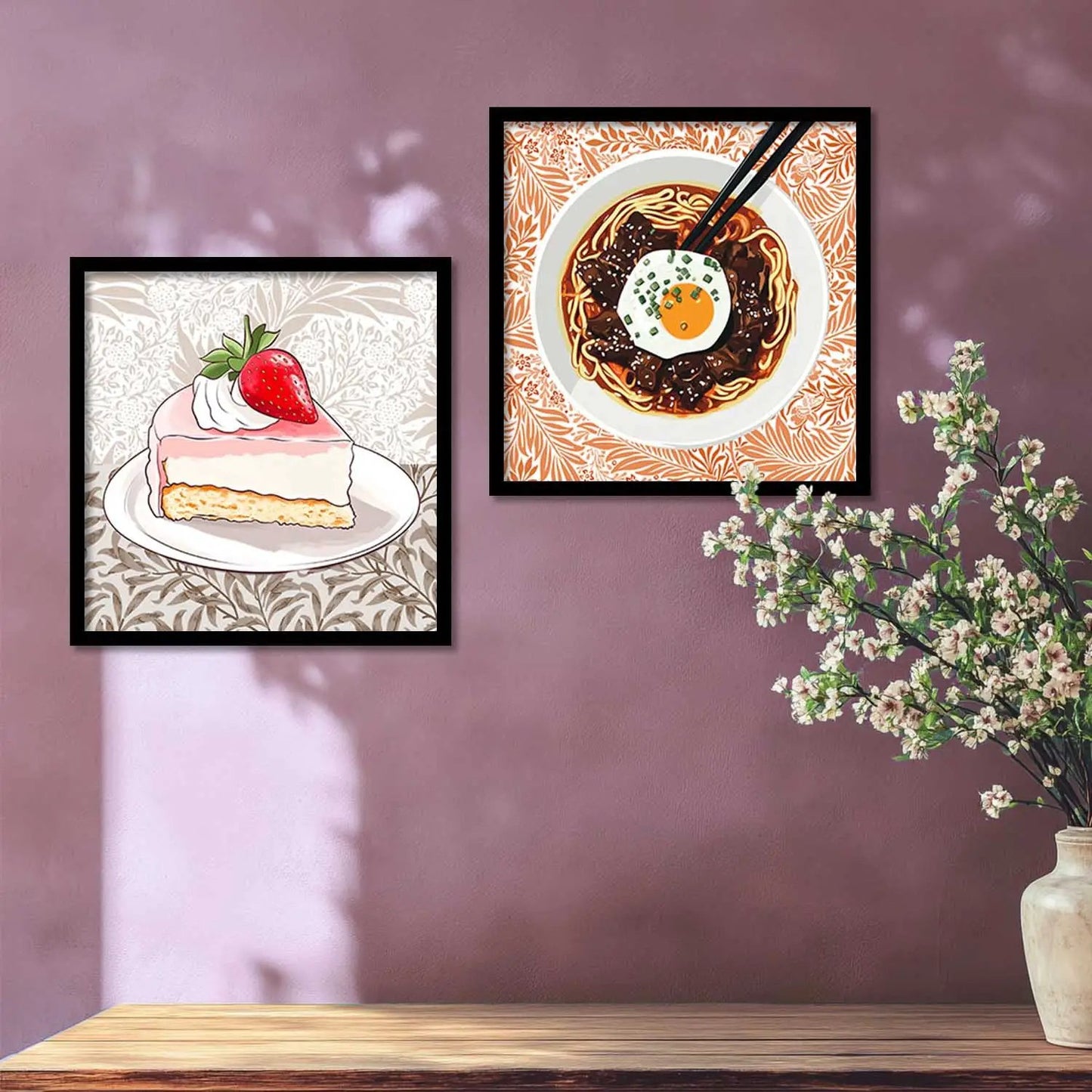 Restaurant Wall Art Paintings with Frame for Wall Decor
