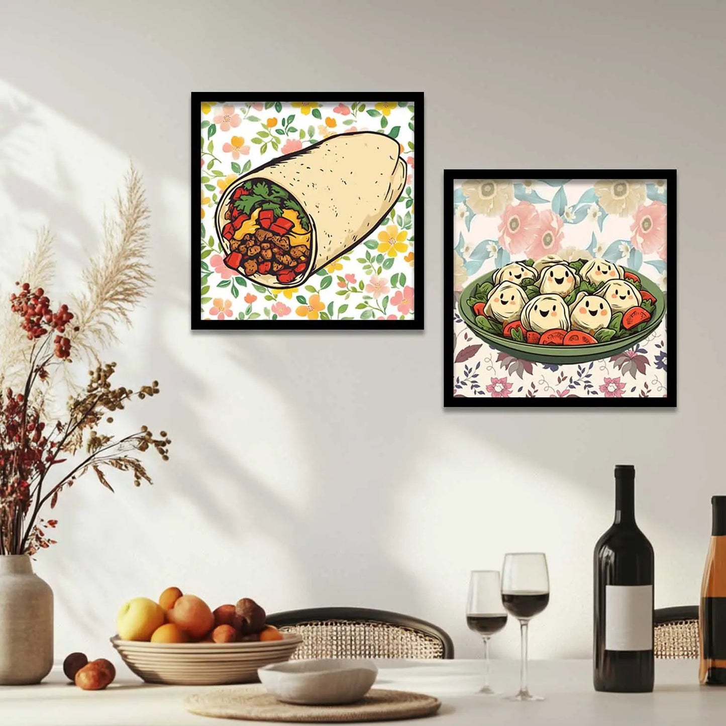 Restaurant Wall Art Paintings with Frame for Wall Decor