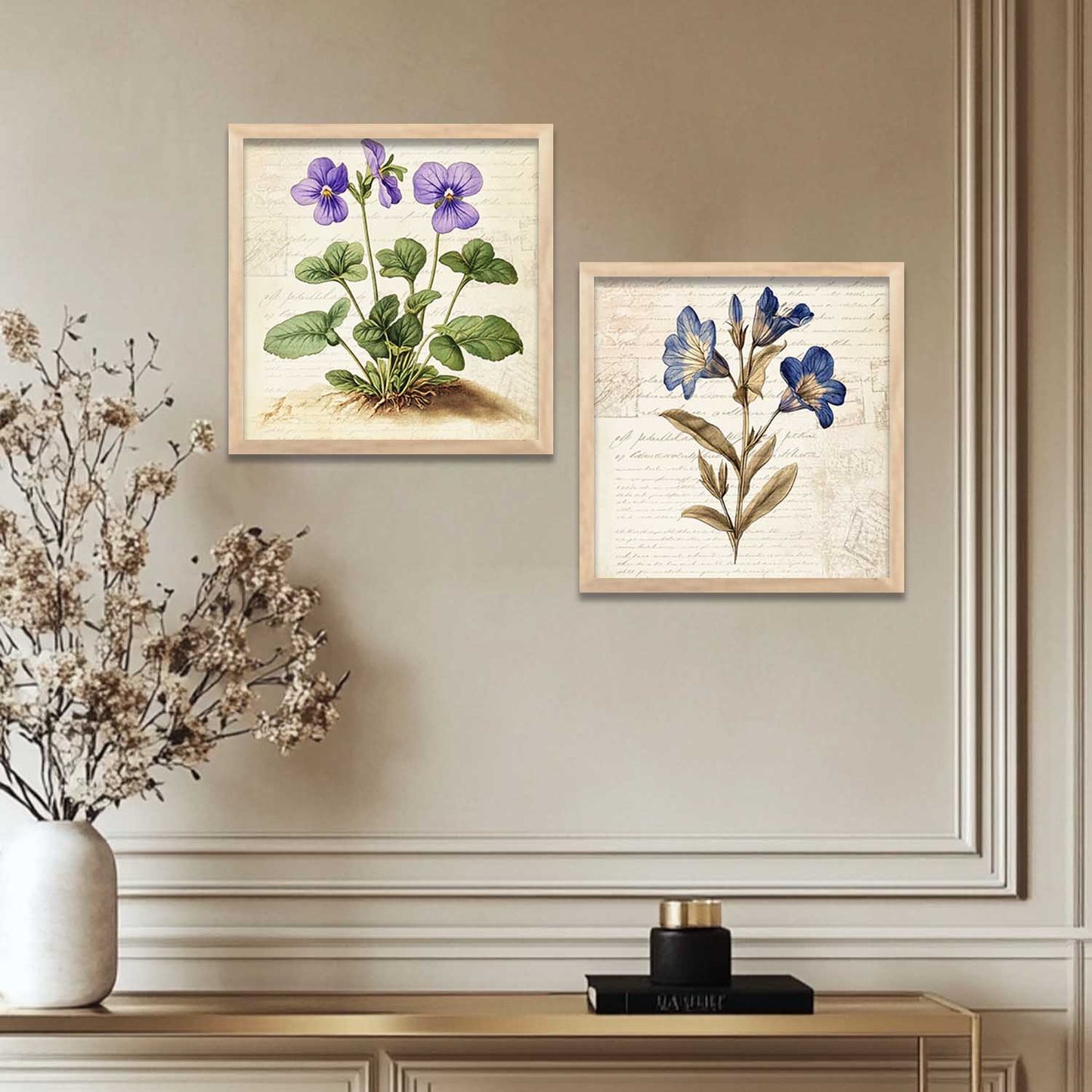 Botanical Wall Art Paintings with Frame for Wall Decor