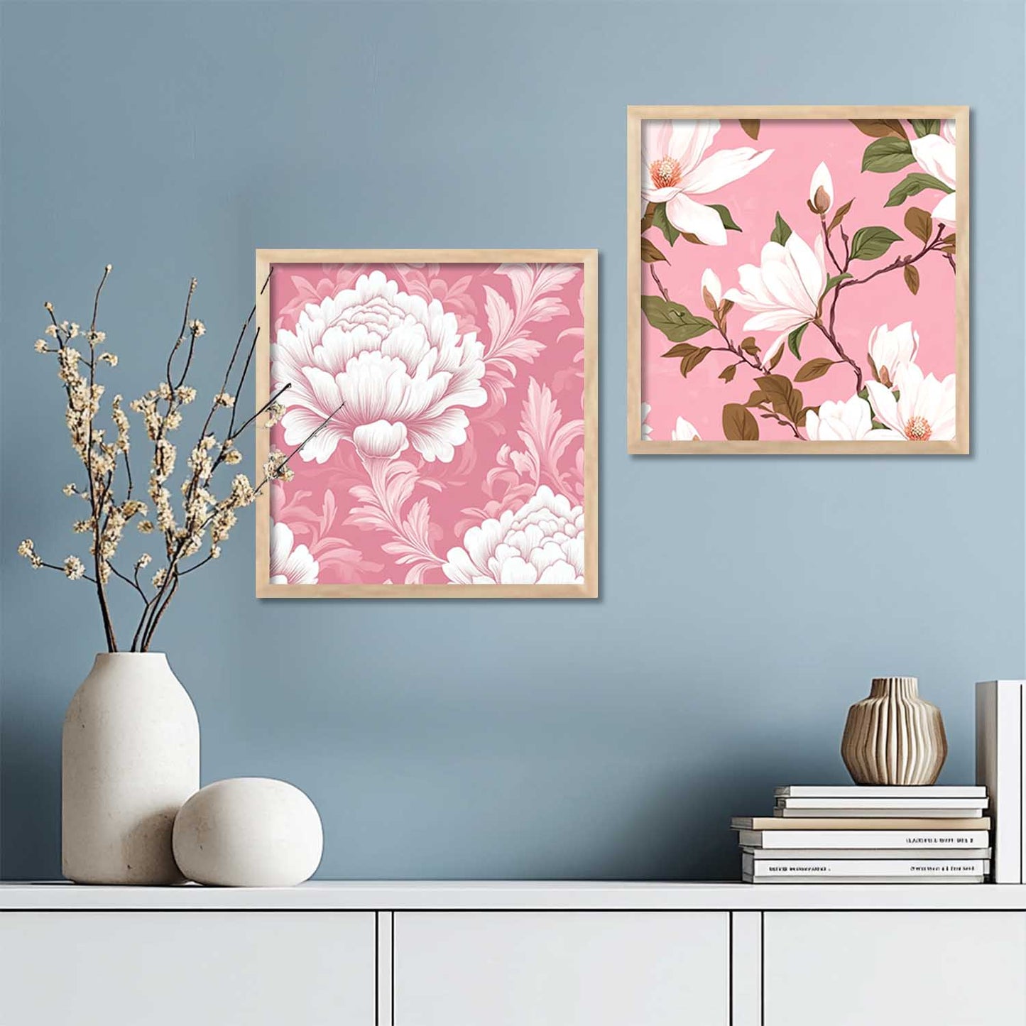 Floral Wall Art Paintings with Frame for Wall Decor