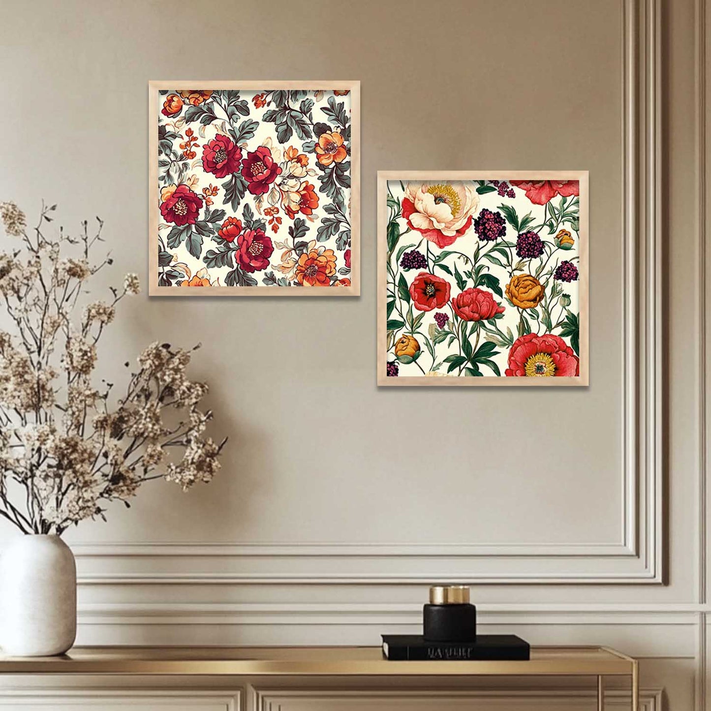 Floral Wall Art Paintings with Frame for Wall Decor