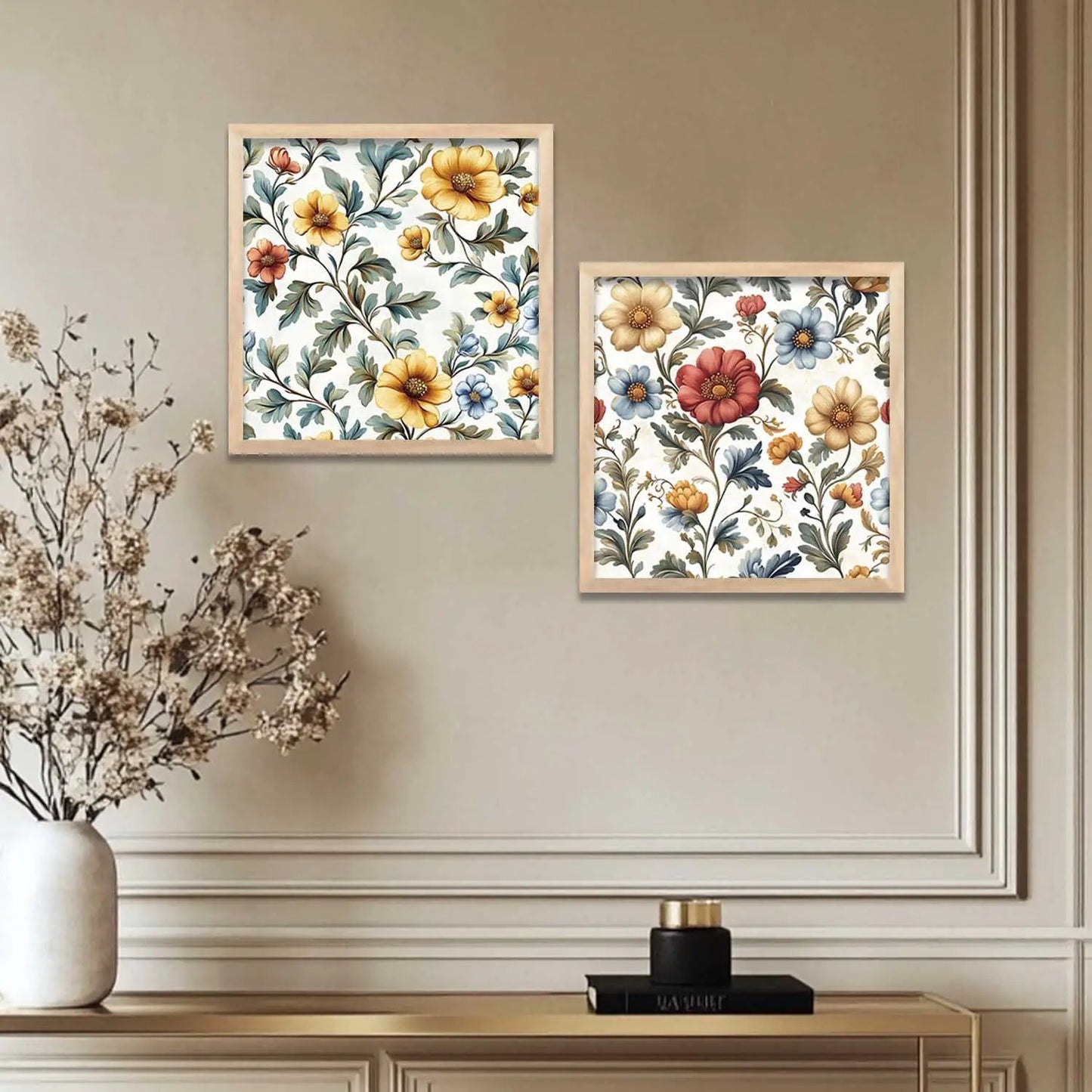 Floral Wall Art Paintings with Frame for Wall Decor