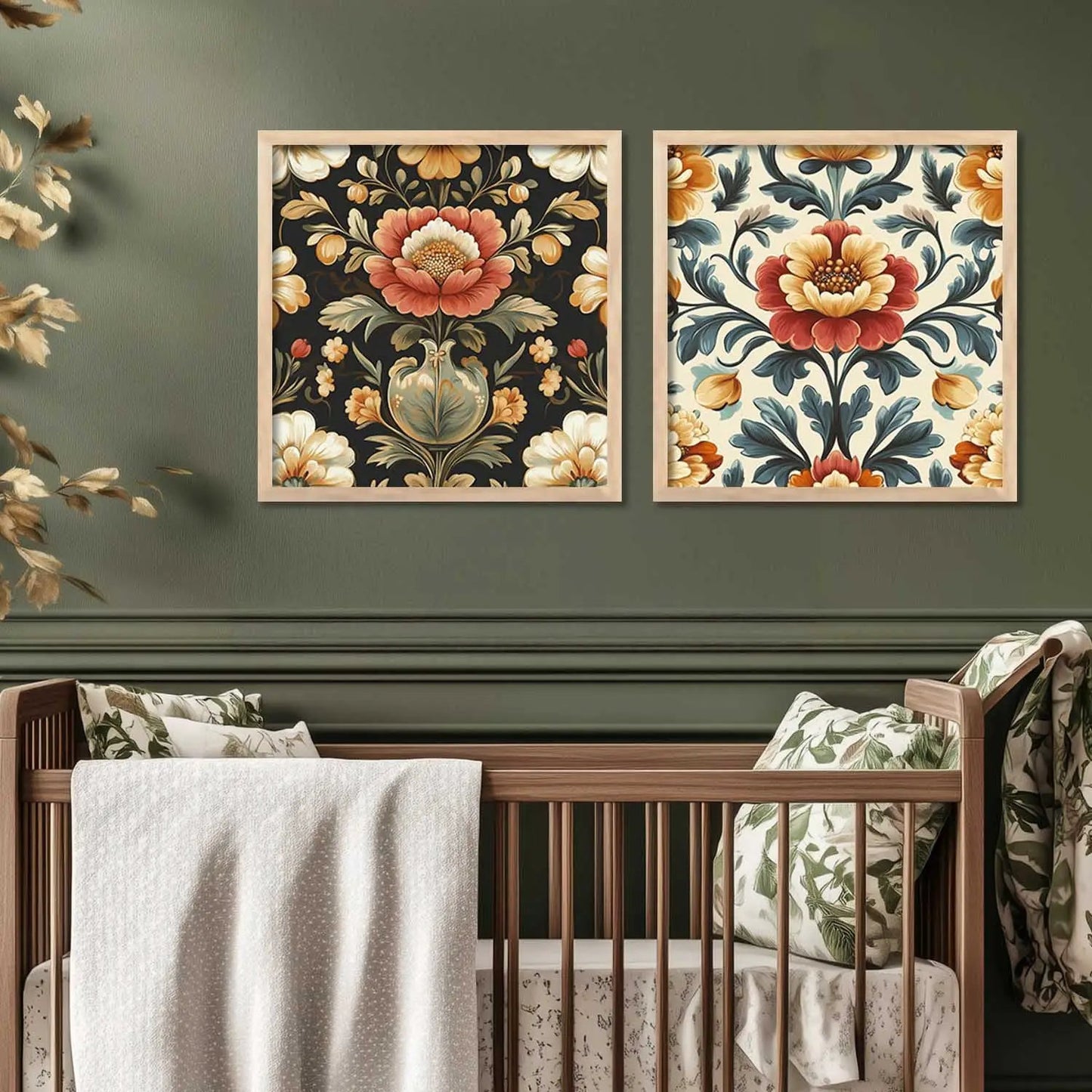Floral Wall Art Paintings with Frame for Wall Decor