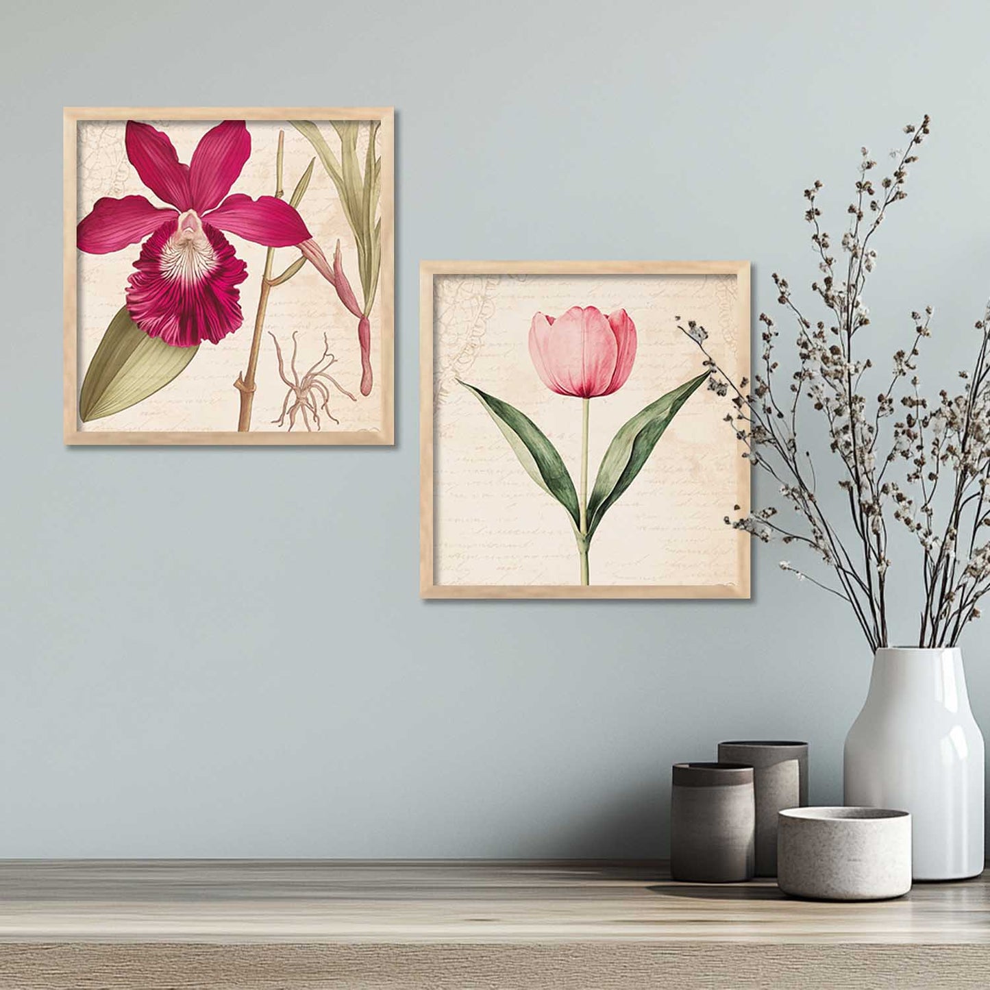 Botanical Wall Art Paintings with Frame for Wall Decor