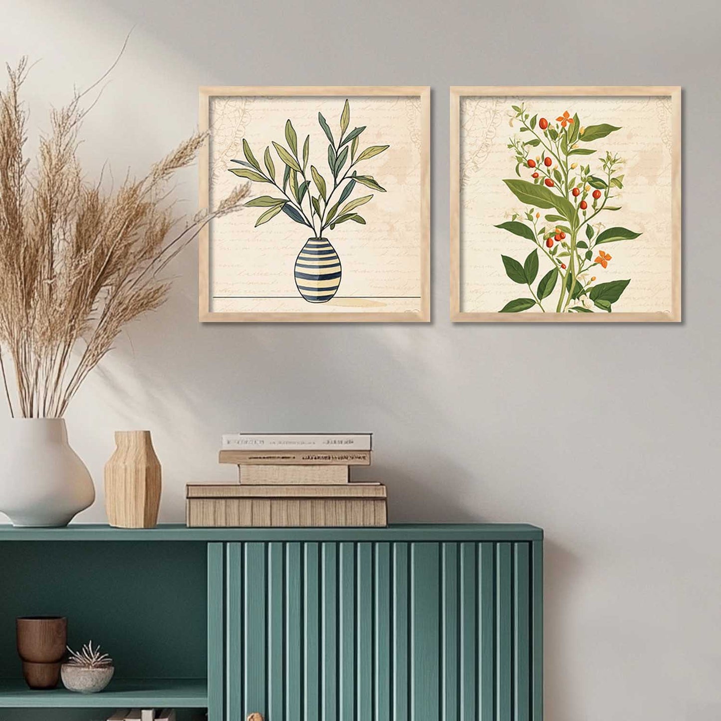 Botanical Wall Art Paintings with Frame for Wall Decor