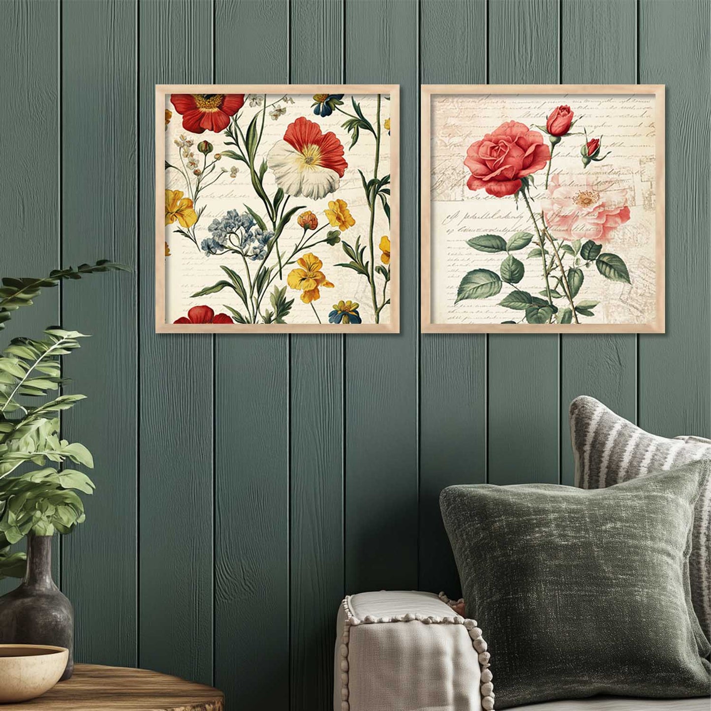 Botanical Wall Art Paintings with Frame for Wall Decor