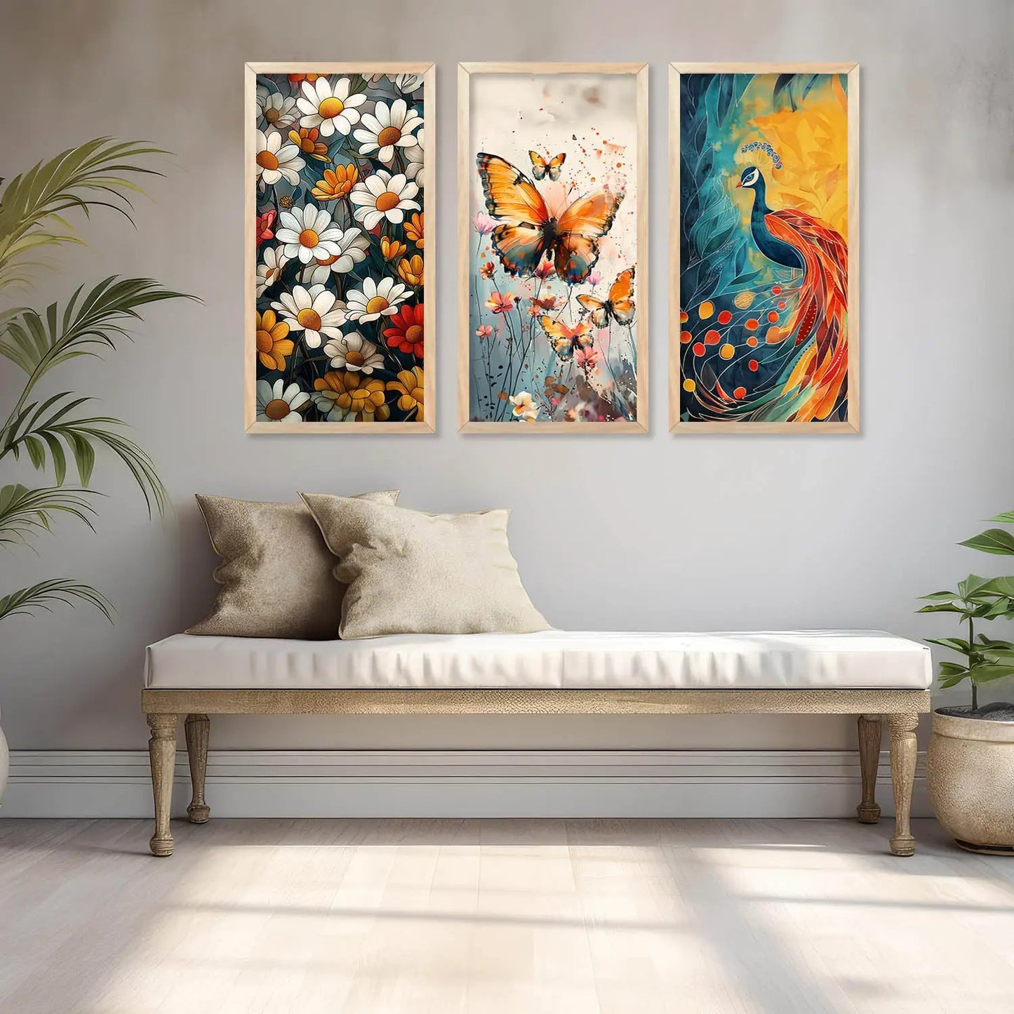 Floral Wall Art Home Decor Living Room , Decorative Wall Prints