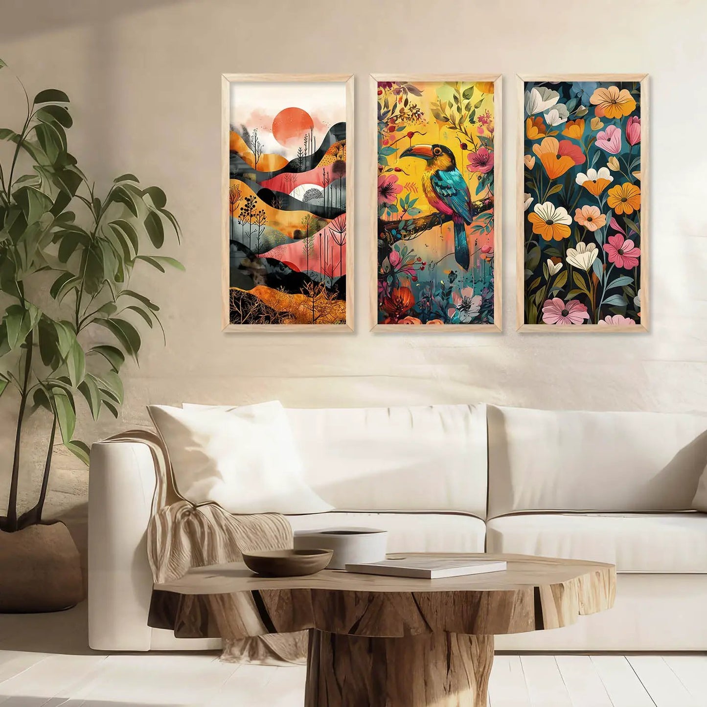 Floral Wall Art Home Decor Living Room , Decorative Wall Prints