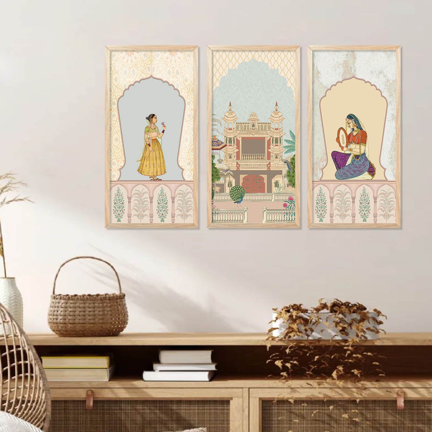 Madubani Indian Wall Art Framed Prints , Decorative Wall Art