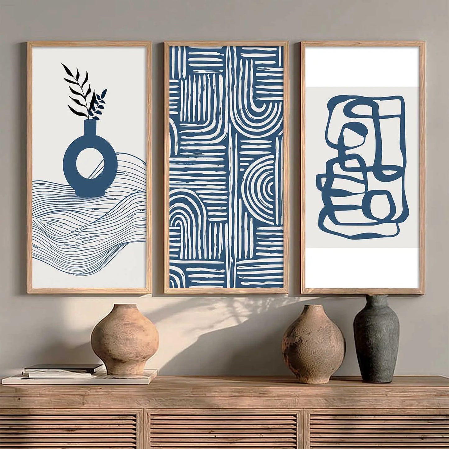 Boho Framed Wall Art Prints | Set of 3 | Home Decor