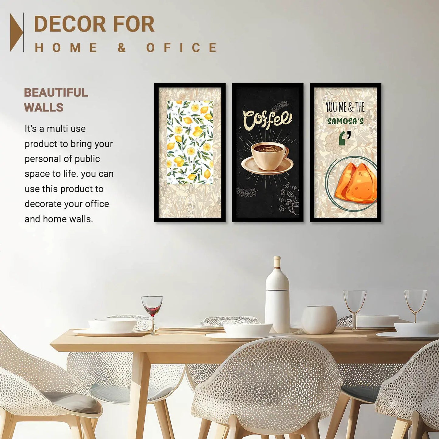 Quotes Wall Art Restaurant Décor Prints, Decorative Wall Prints For Kitchen