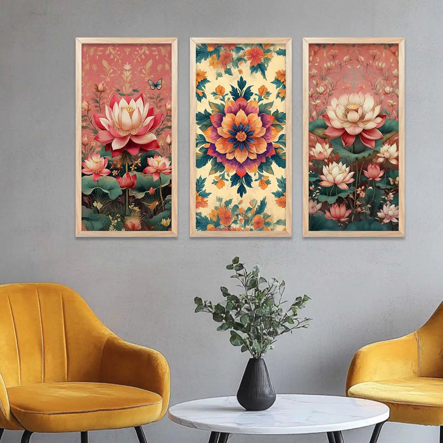 Floral Wall Print For Living Room Wall Decor