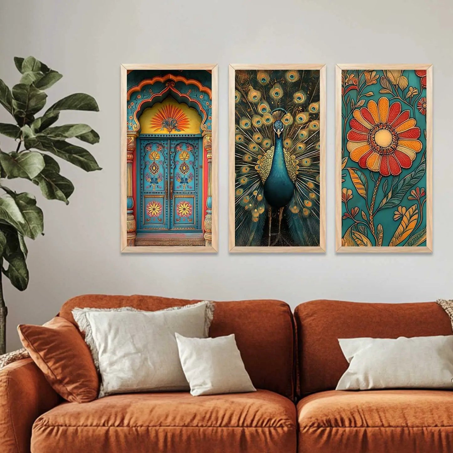 Madhubani Wall Print For Living Room Wall Decor