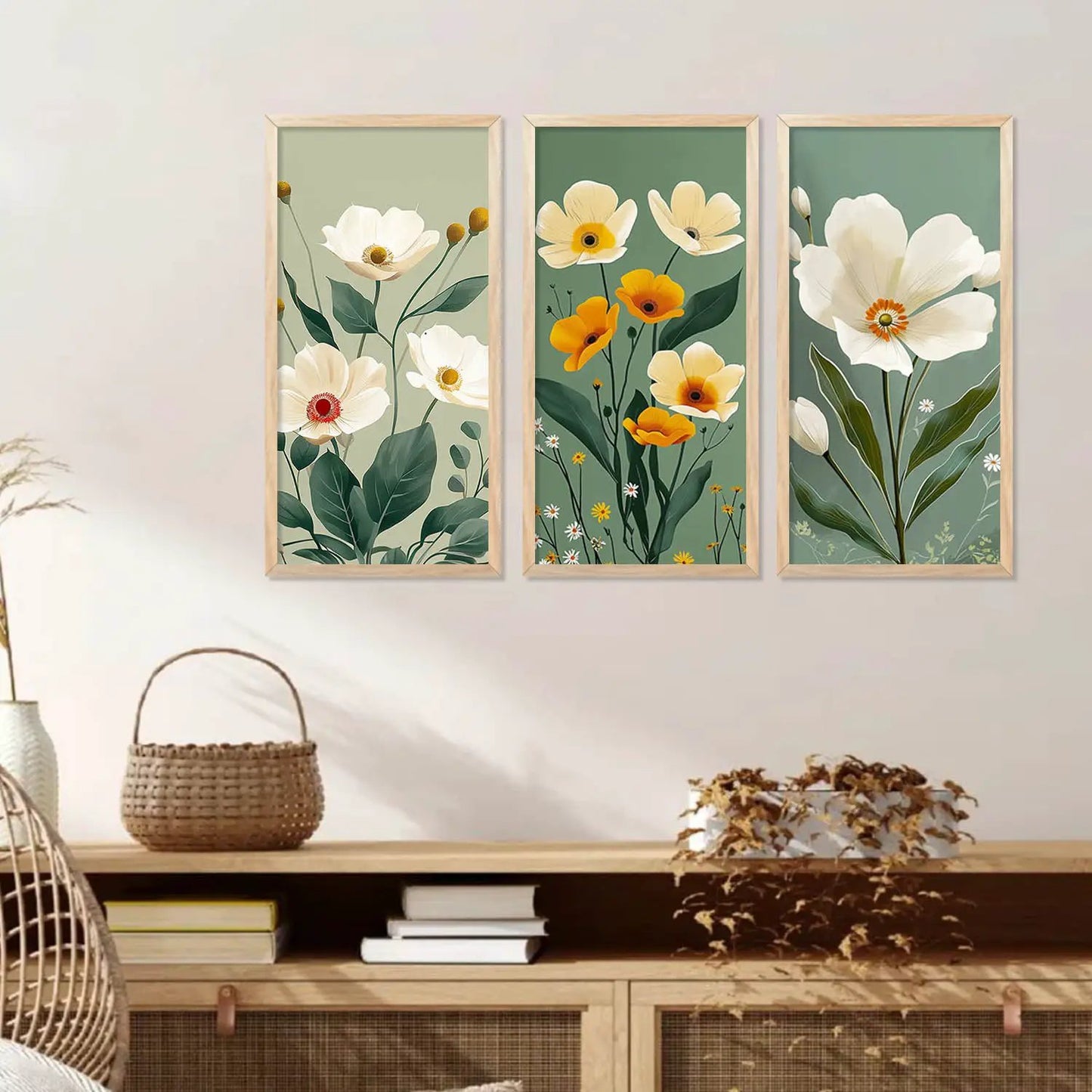 Floral Wall Art Home Decor Living Room , Decorative Wall Prints