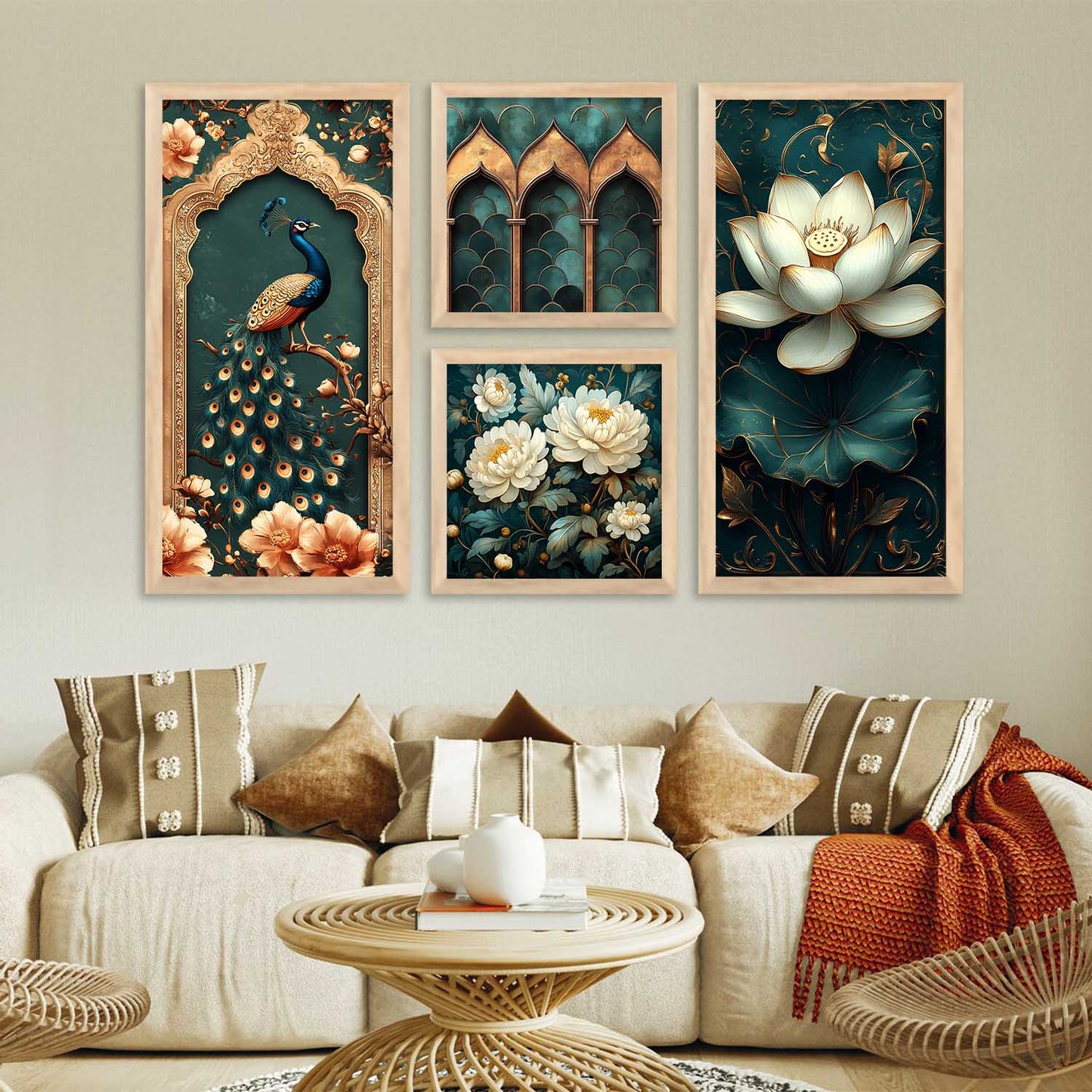 kotart Painting Indian Traditional Big Size Art Home Decoration Paintings With Frame For Living Room Bed Room Hotel Wall Decor