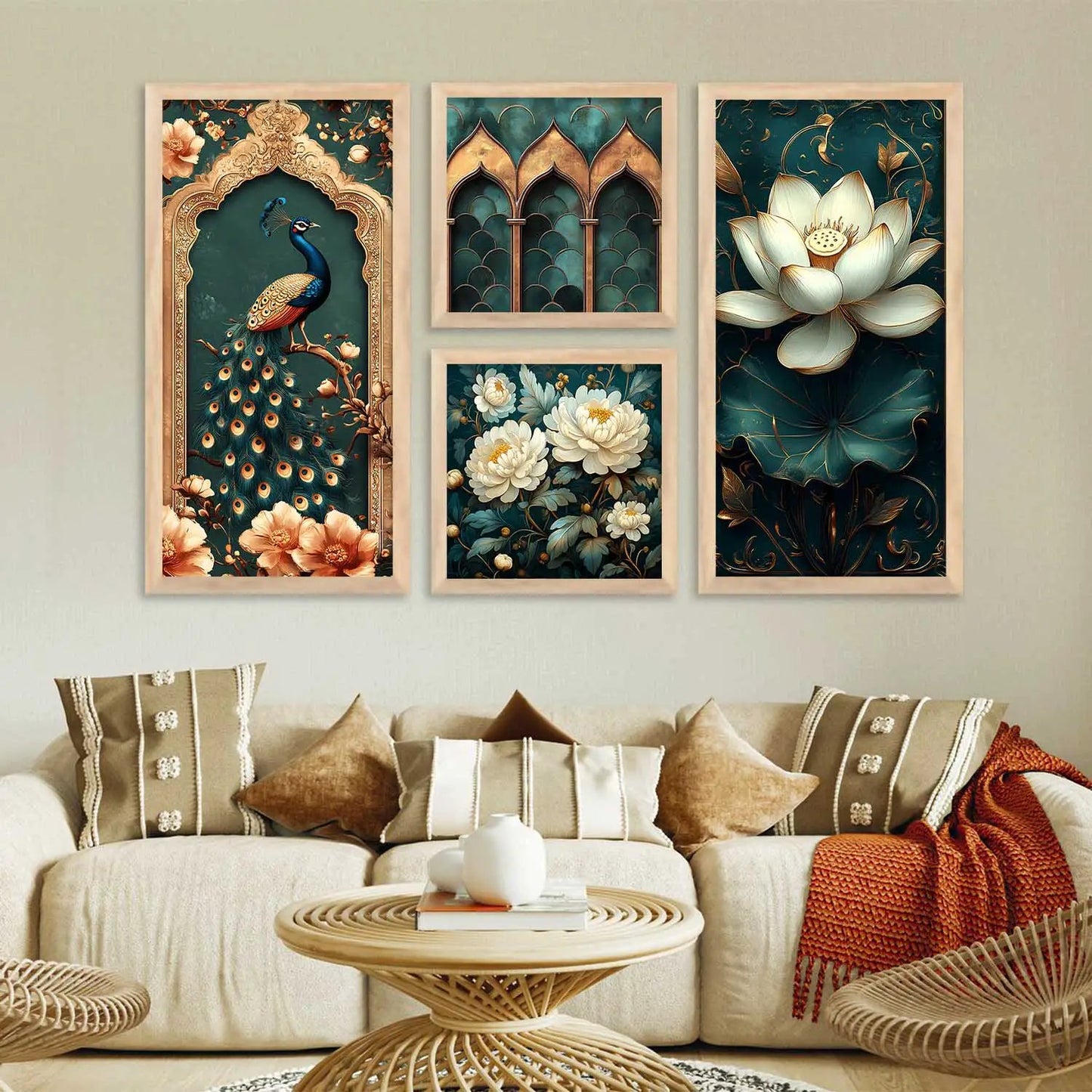 kotart Painting Indian Traditional Big Size Art Home Decoration Paintings With Frame For Living Room Bed Room Hotel Wall Decor