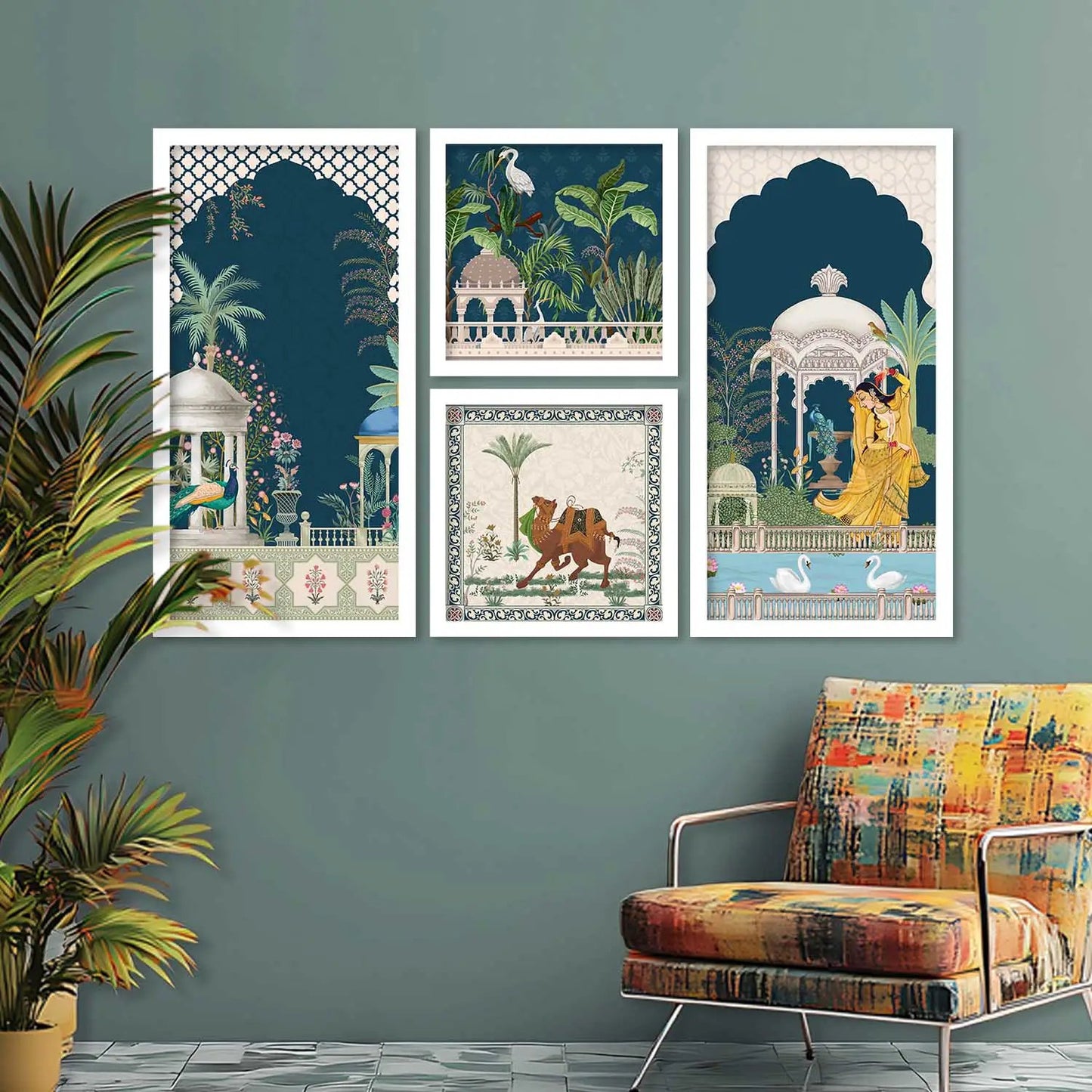 kotart Indian Traditional Big Size Art Wall Painting Home Decoration With Frame For Living Room Bed Room Hotel Wall Decor