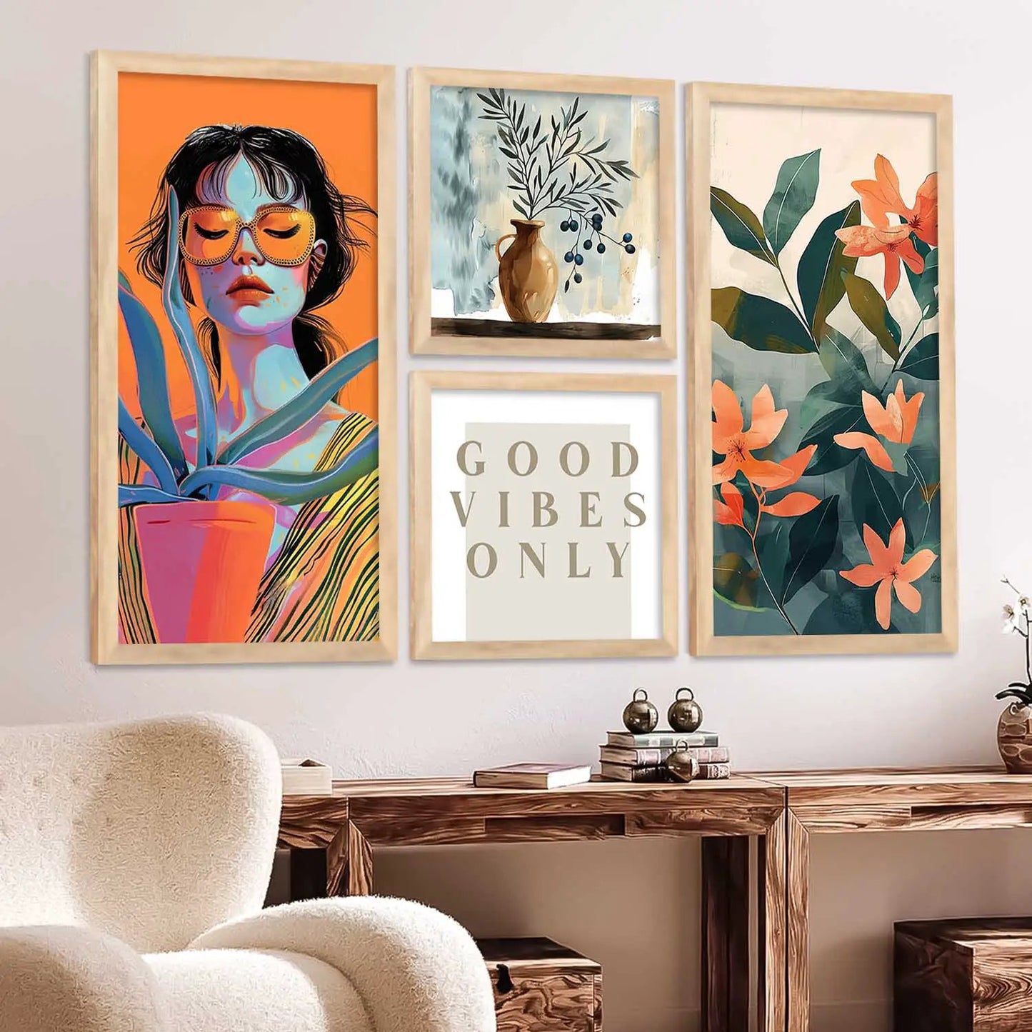 kotart Decorative Modern Big Size Wall Art Print With Frame Abstract Paintings For Living Room Bed Room Hotel Wall Painting
