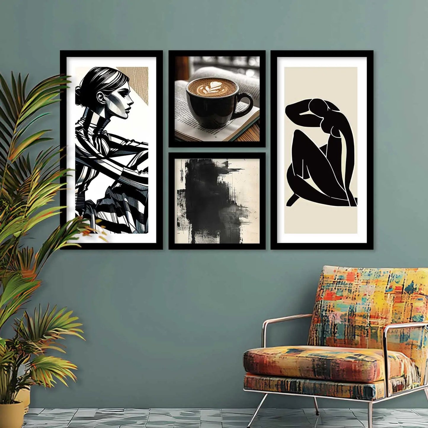 kotart Decorative Modern Big Size Wall Art Home Dacor Abstract Painting poster With Frame For Living Room Bed Room Hotel Wall Decor