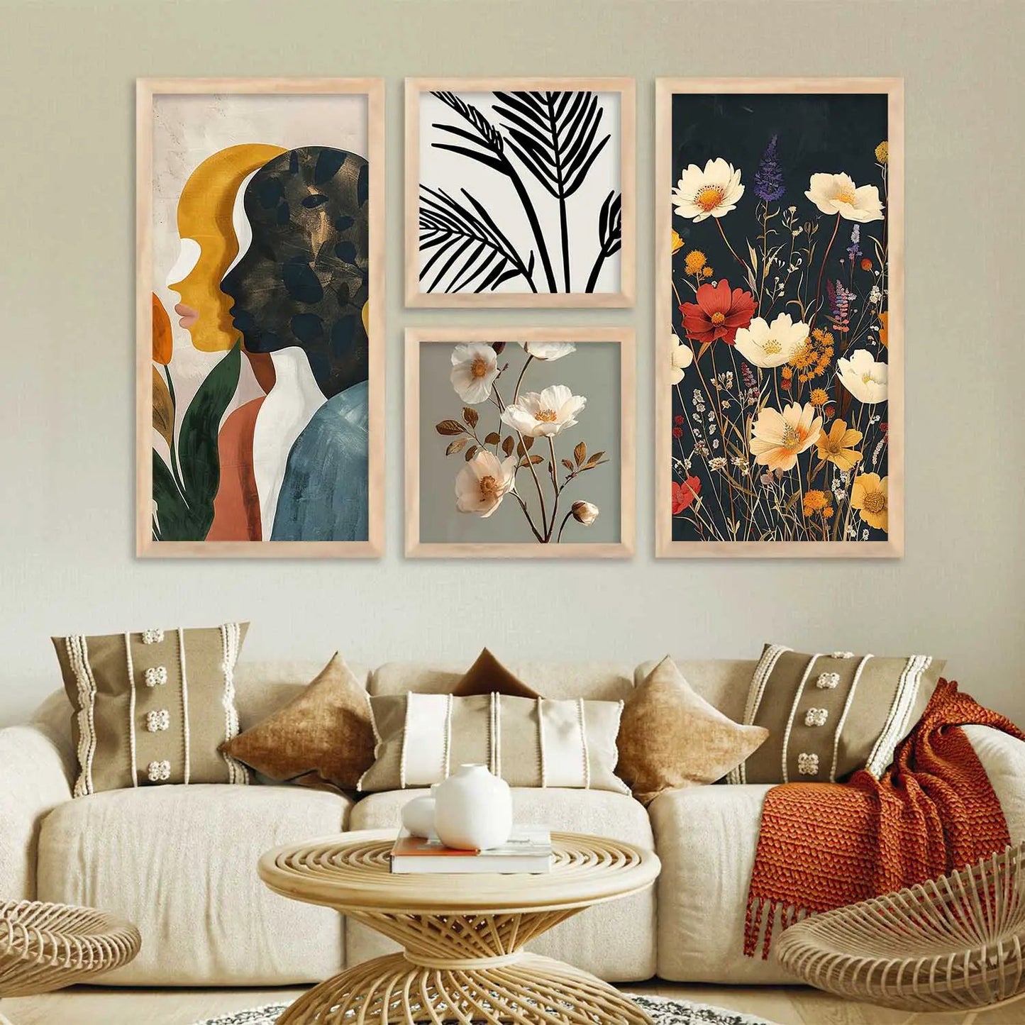 kotart Painting Modern Big Size Wall Art Home Decoration Painting With Frame For Living Room Bed Room Hotel Wall Decor