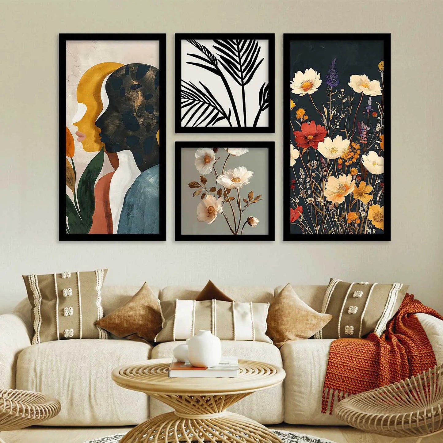 kotart Decorative Modern Big Size Wall Art Home Dacor Abstract Painting poster With Frame For Living Room Bed Room Hotel Wall Decor