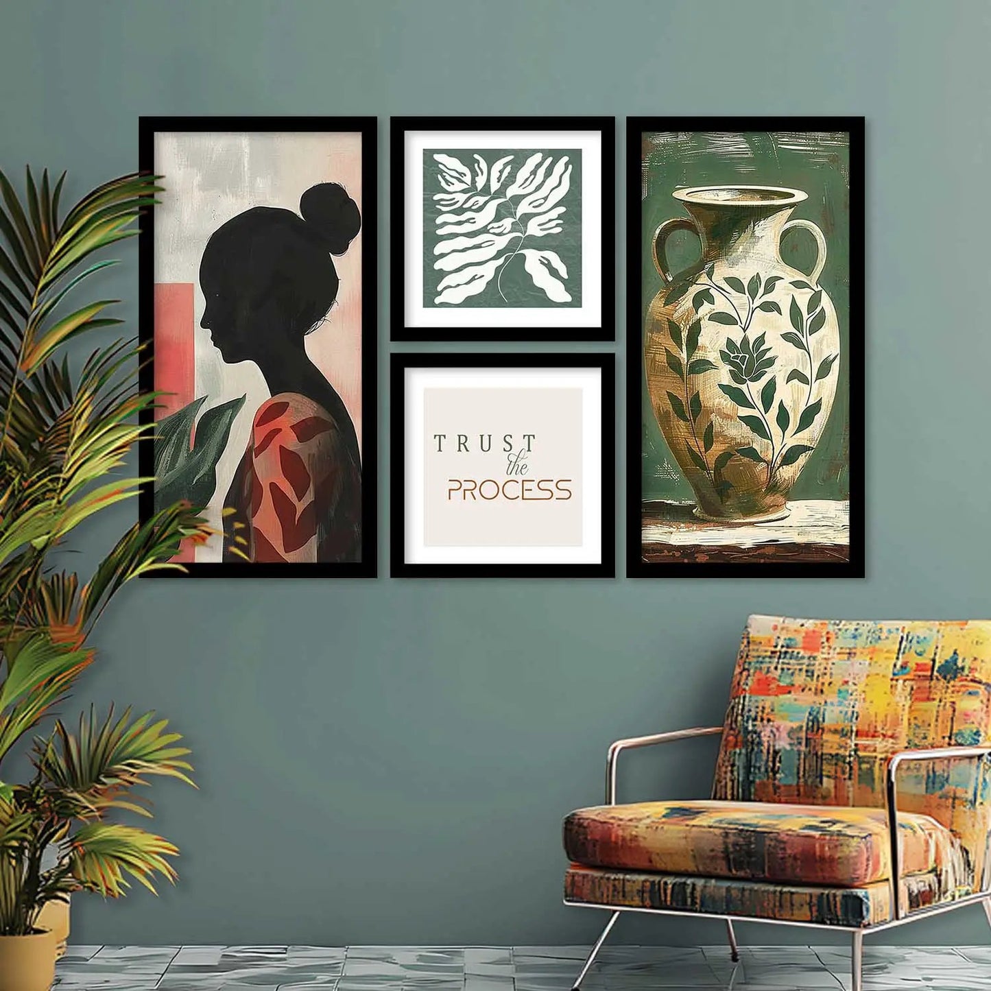 kotart Decorative Modern Big Size Wall Art Print With Frame Abstract Paintings For Living Room Bed Room Hotel Wall Decor