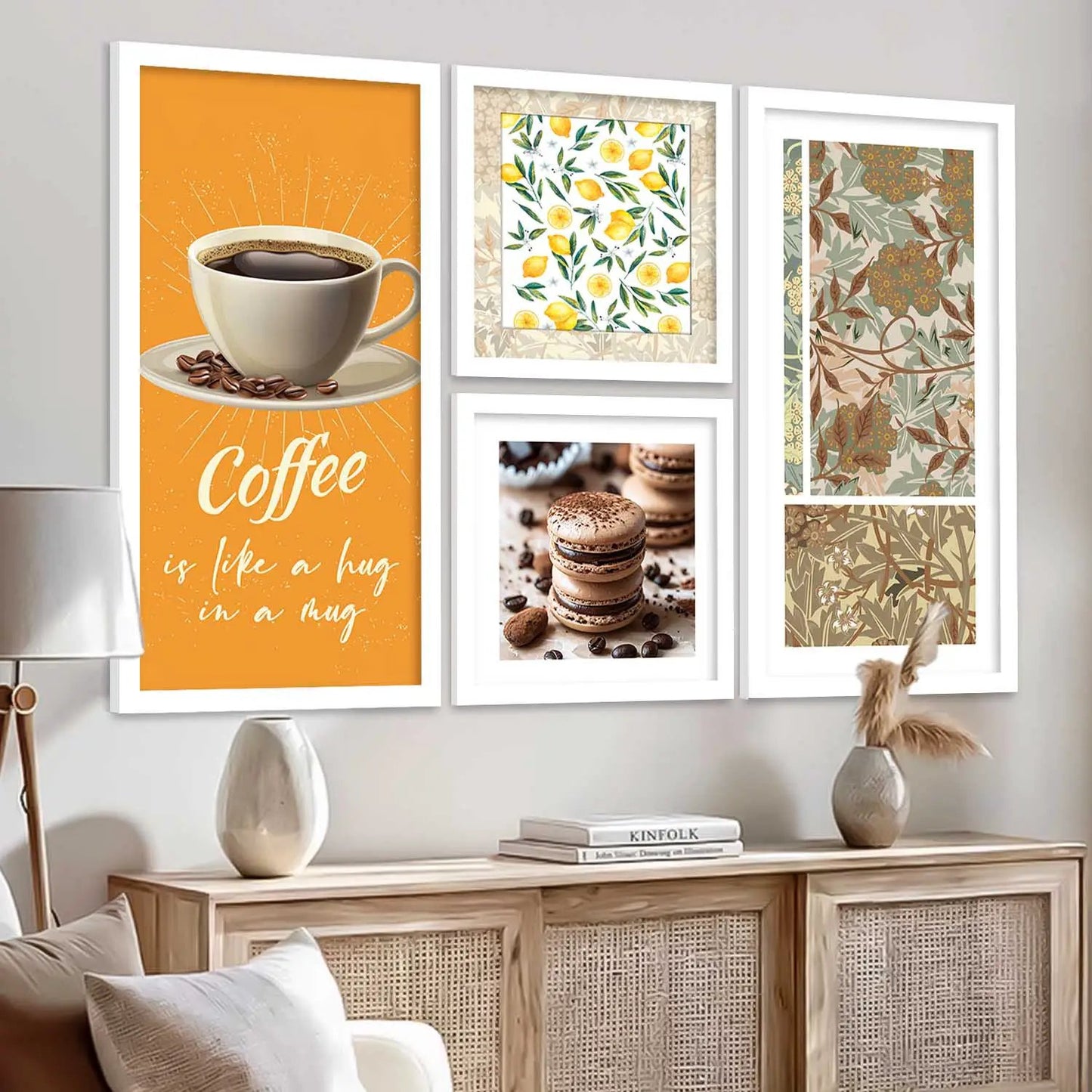 kotart Decorative Modern Big Size Wall Art Print With Frame Cafe Paintings For Living Room Bed Room Hotel Wall Decor