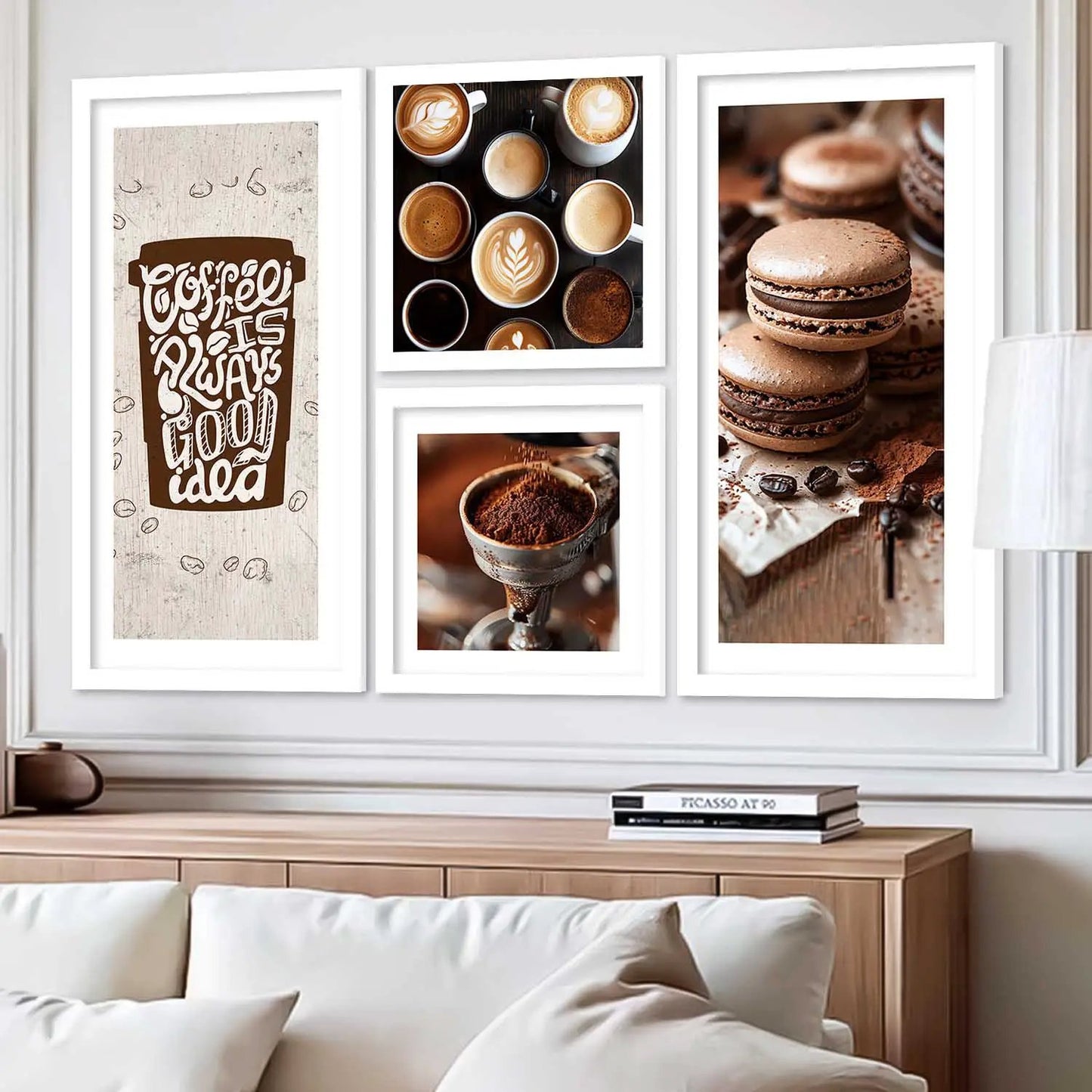 kotart Decorative Modern Big Size Wall Art Home Dacor Cafe Painting poster With Frame For Living Room Bed Room Hotel Wall Decor