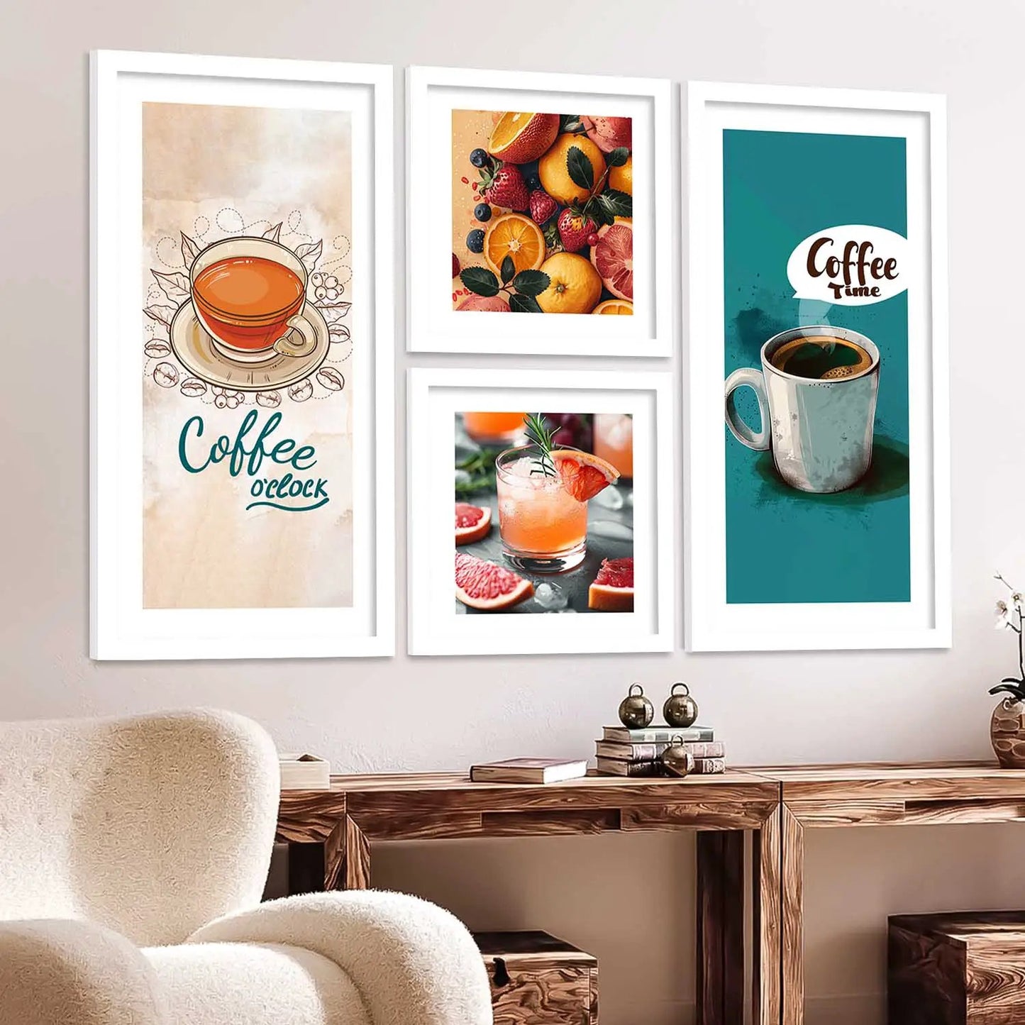 kotart Decorative Modern Big Size Wall Art Print With Frame Cafe Paintings For Living Room Bed Room Hotel Wall Decor