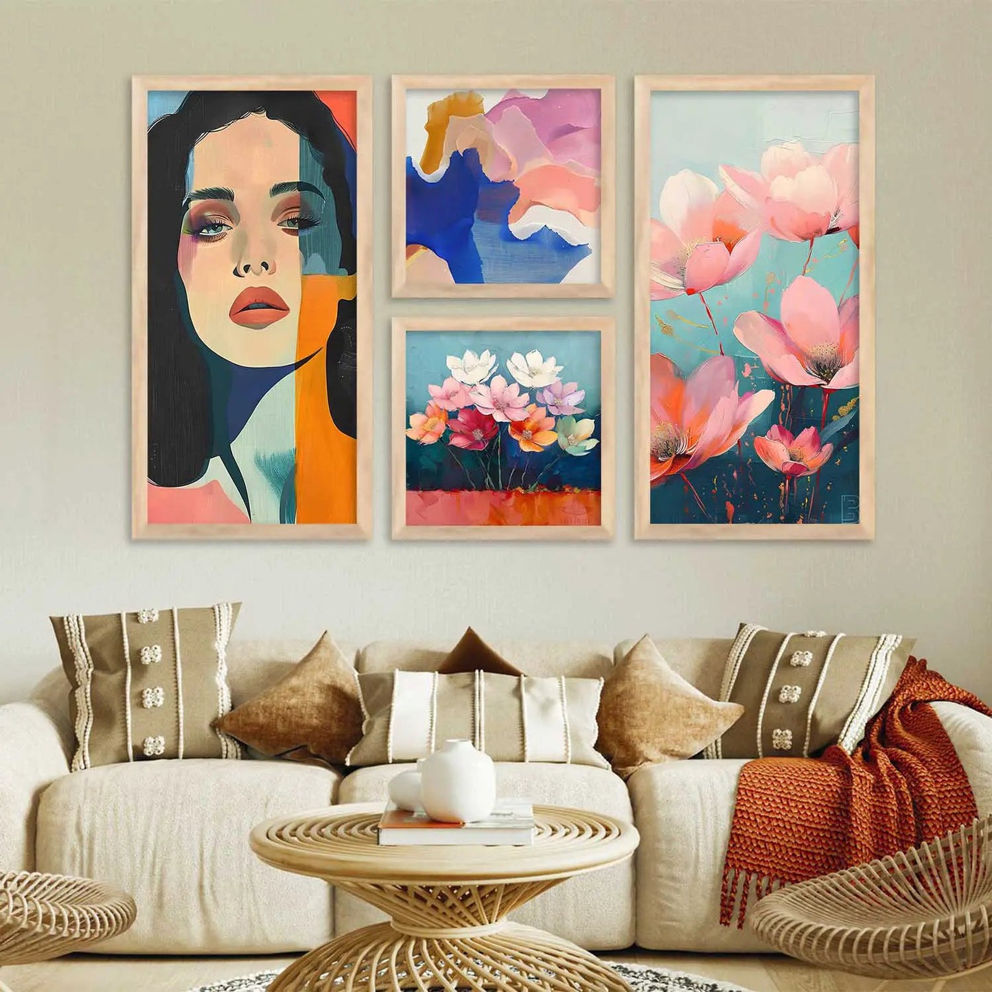 kotart Home Dacor Abstract Painting Decorative Modern Wall Art poster With Frame For Living Room Bed Room Hotel Wall Painting