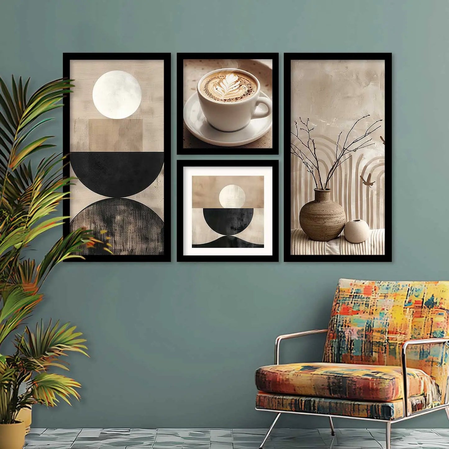 kotart Decorative Modern Big Size Wall Art Home Decor Cafe Painting poster With Frame For Living Room Bed Room Hotel Wall Decor