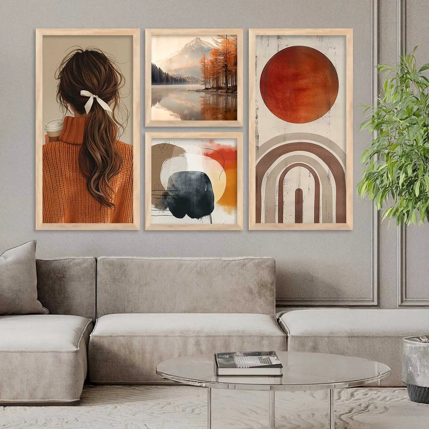 kotart Modern Big Size Art Home Decoration Painting Abstract Paintings With Frame For Living Room Bed Room Hotel Wall Decor