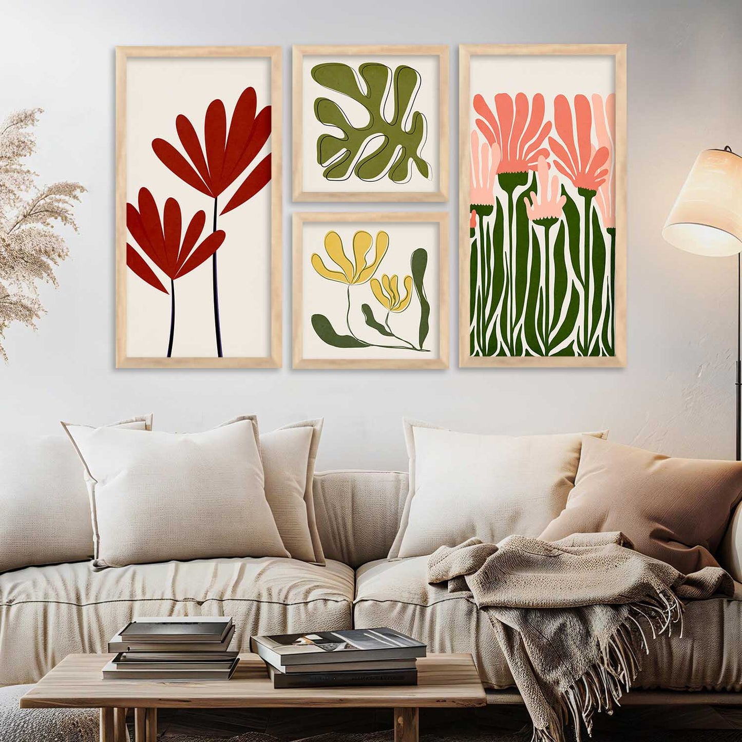 kotart Decorative Modern Big Size Wall Art Home Dacor Floral Painting poster With Frame For Living Room Bed Room Hotel Wall Decor