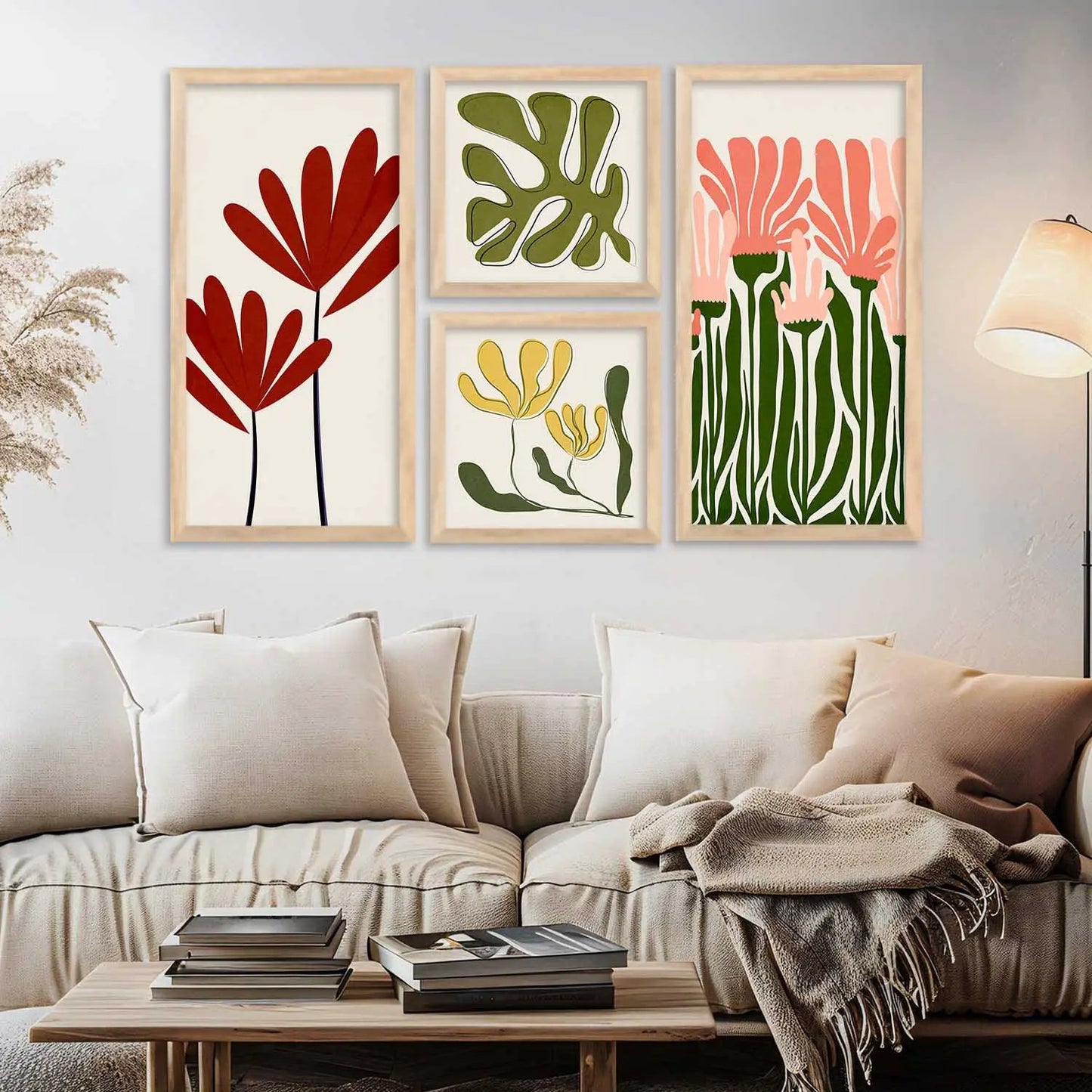 kotart Decorative Modern Big Size Wall Art Home Dacor Floral Painting poster With Frame For Living Room Bed Room Hotel Wall Decor