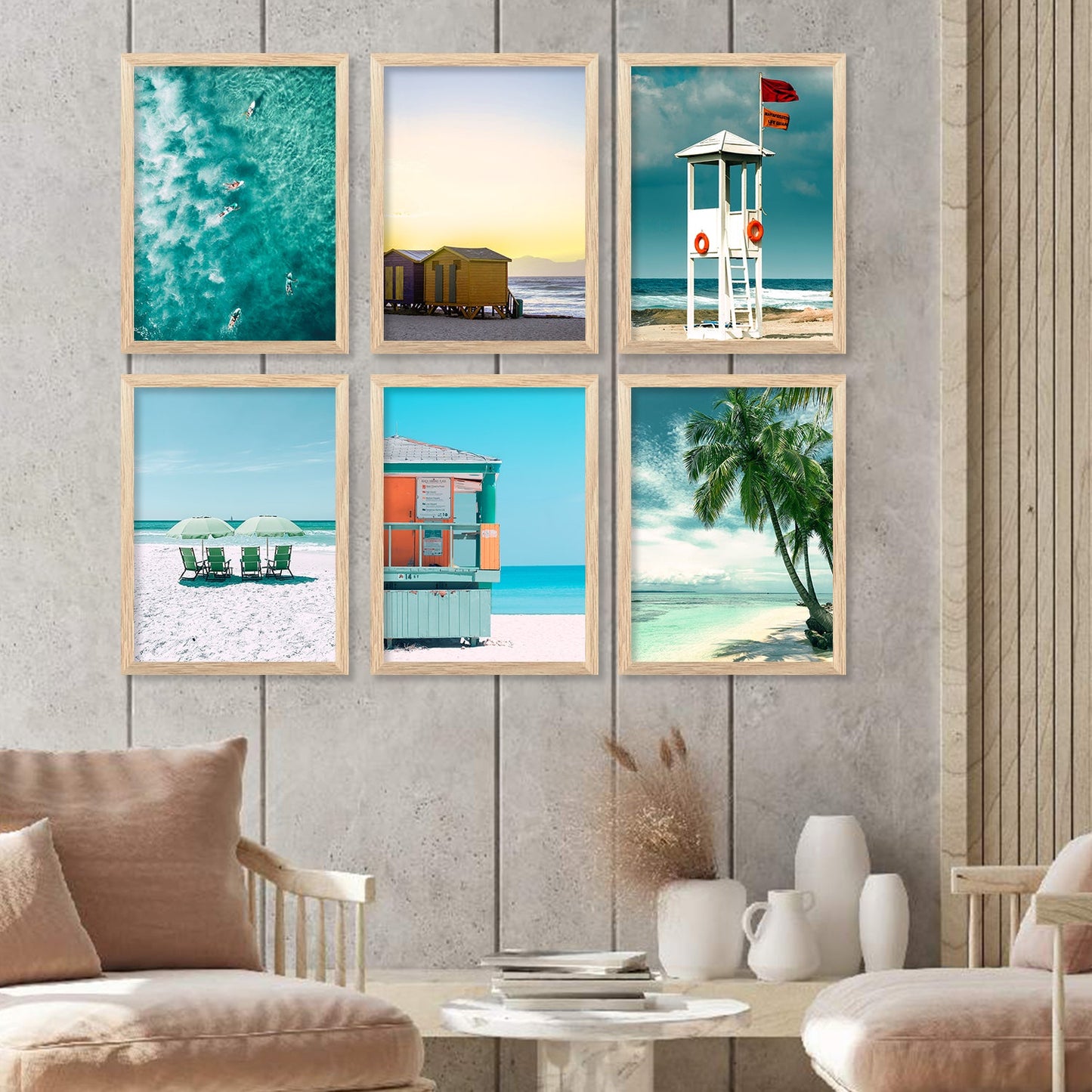 Travel Inspired Framed Posters for Home and Office Wall Decor - Posters for Travel Lovers - Set of 6-Kotart